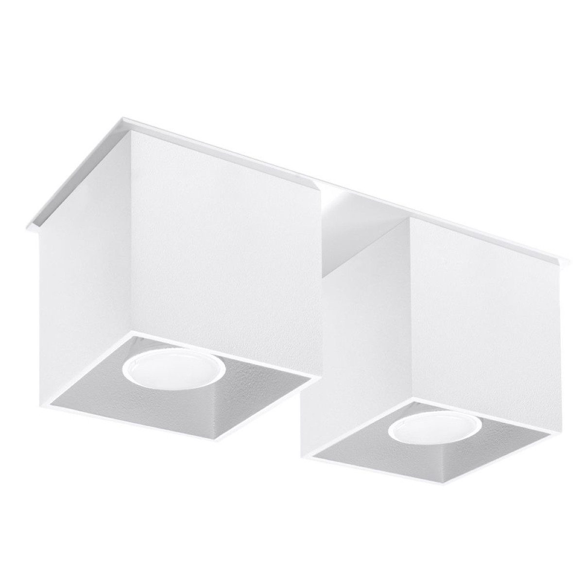 SOLLUX lighting Deckenleuchte Deckenleuchte Quad 2 Weiß, Nicht enthalten