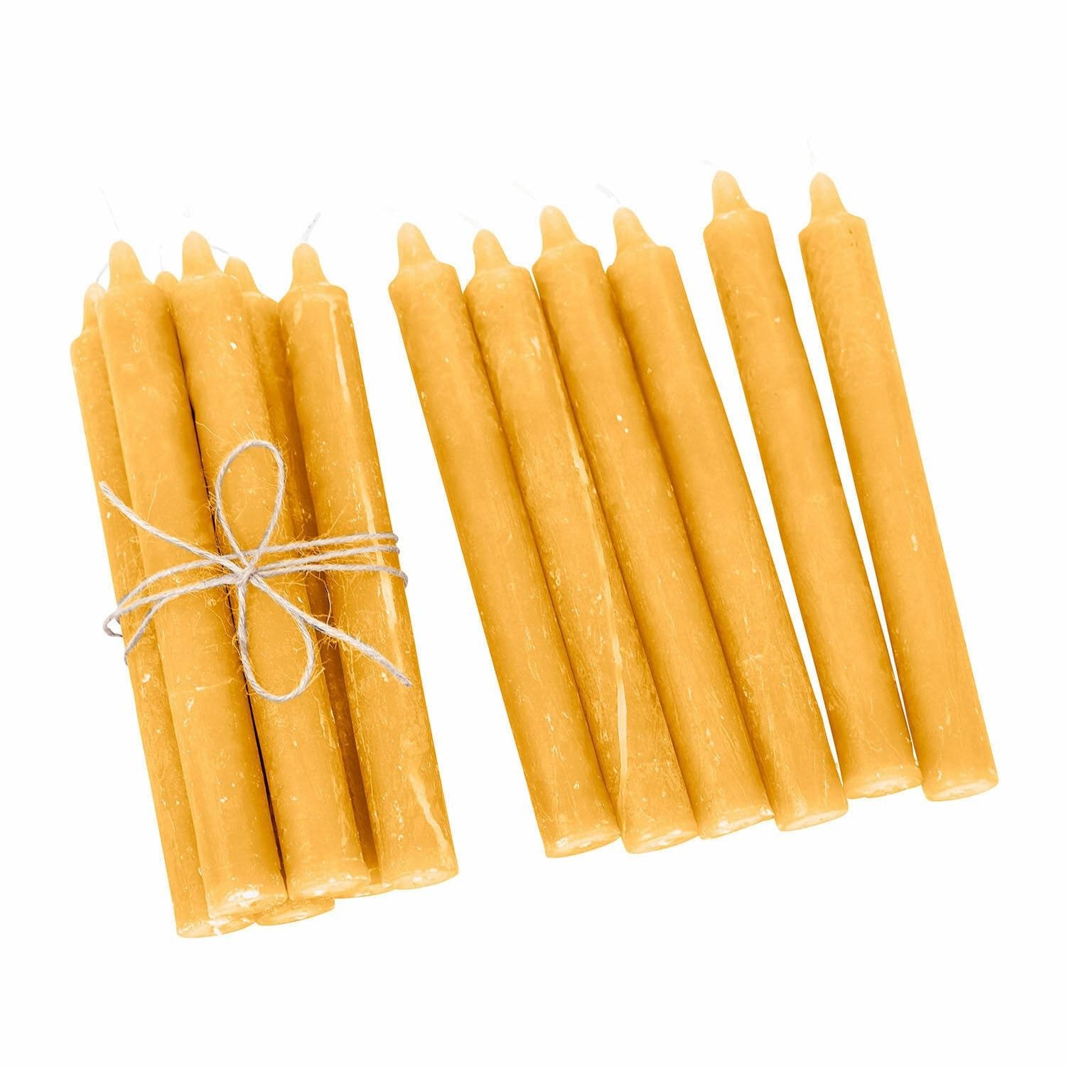 Mirabeau Stumpenkerze Kerze 12er Set Bauceau gelb (12er Set, 12er Set)