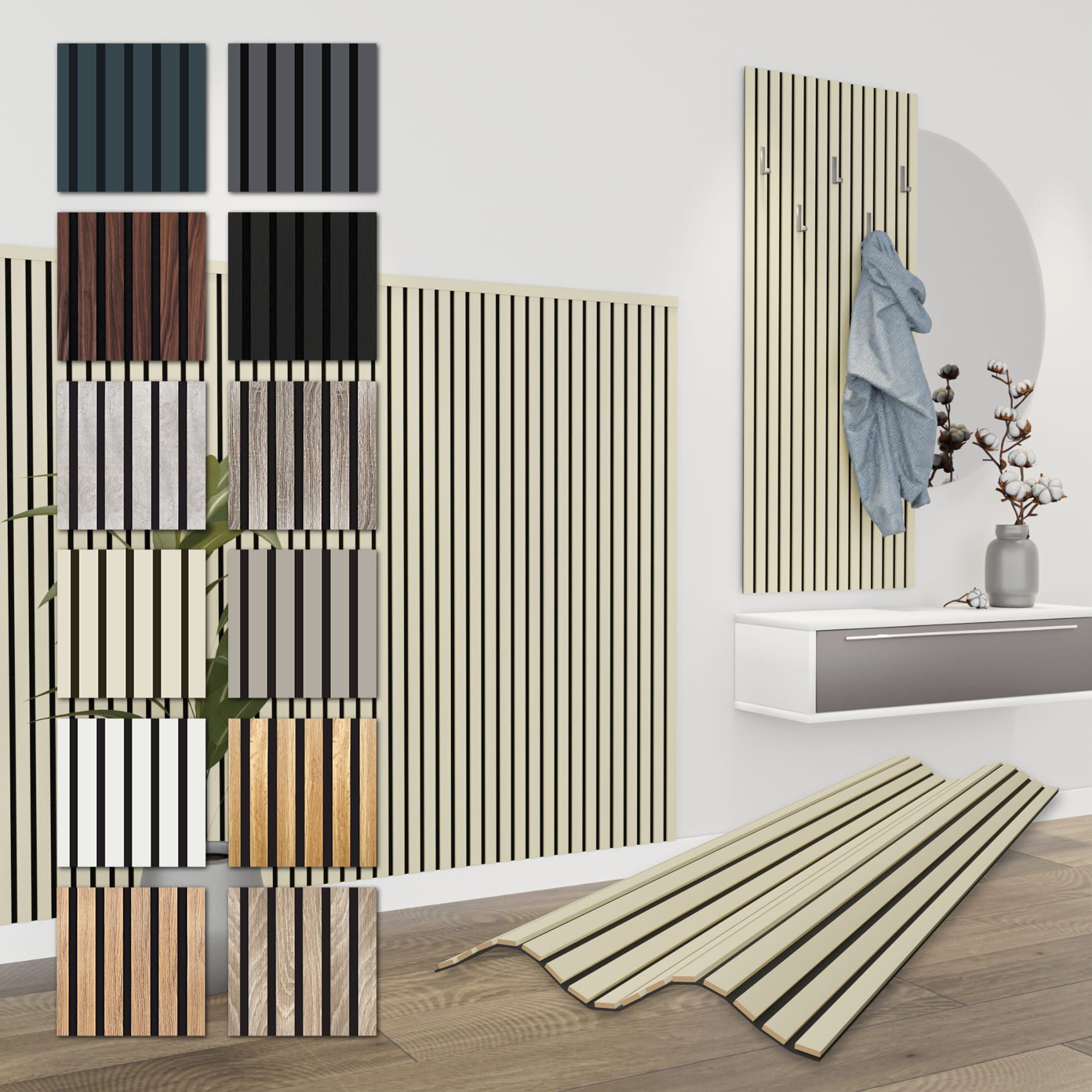 Hexim Wanddekoobjekt APH01 (Akustikpaneele 138,5x60cm Holz Comfort - flexib günstig online kaufen