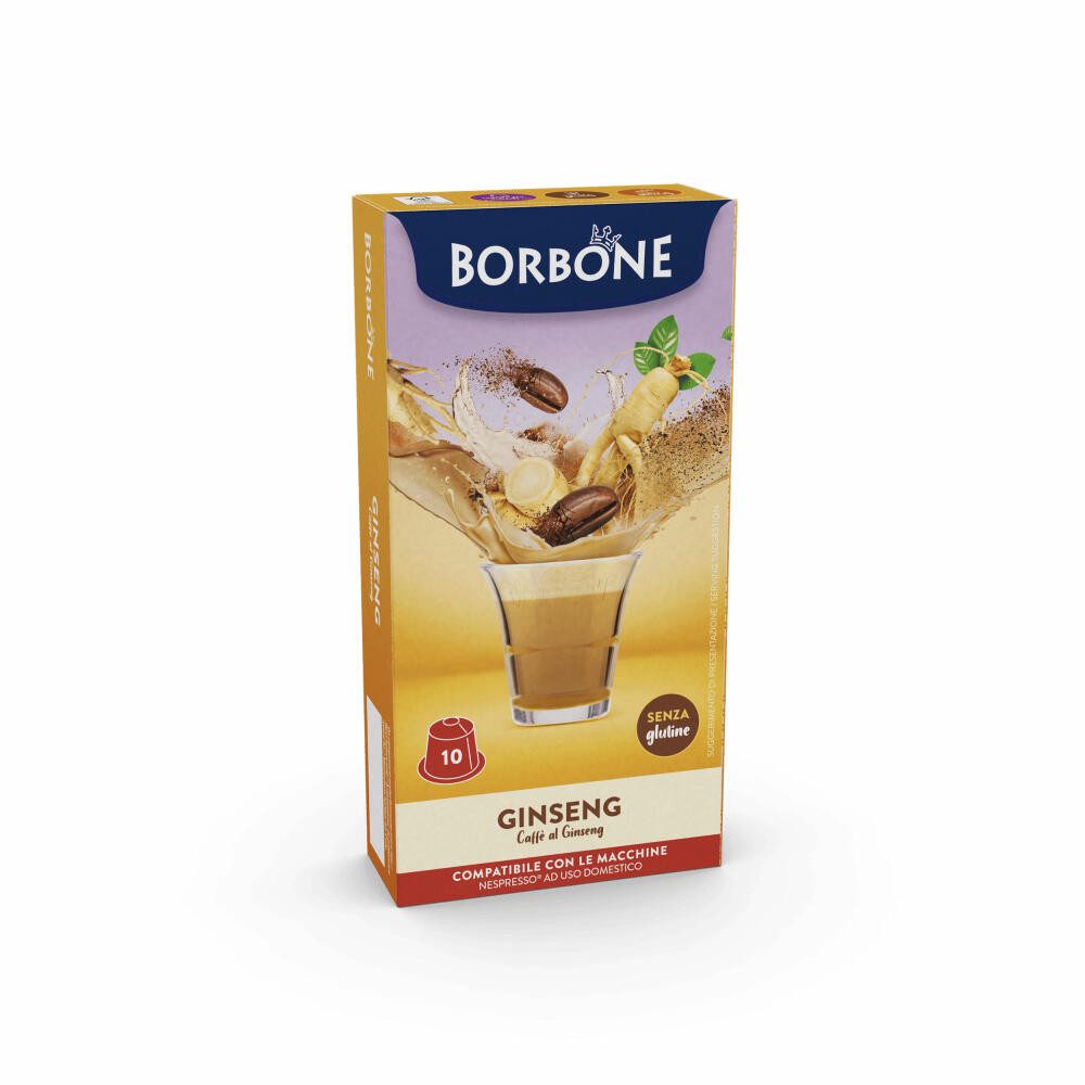 Caffè Borbone Kaffee Ginseng, 10 Kapseln, Kompatibel mit dem Nespresso-Kapselsystem*