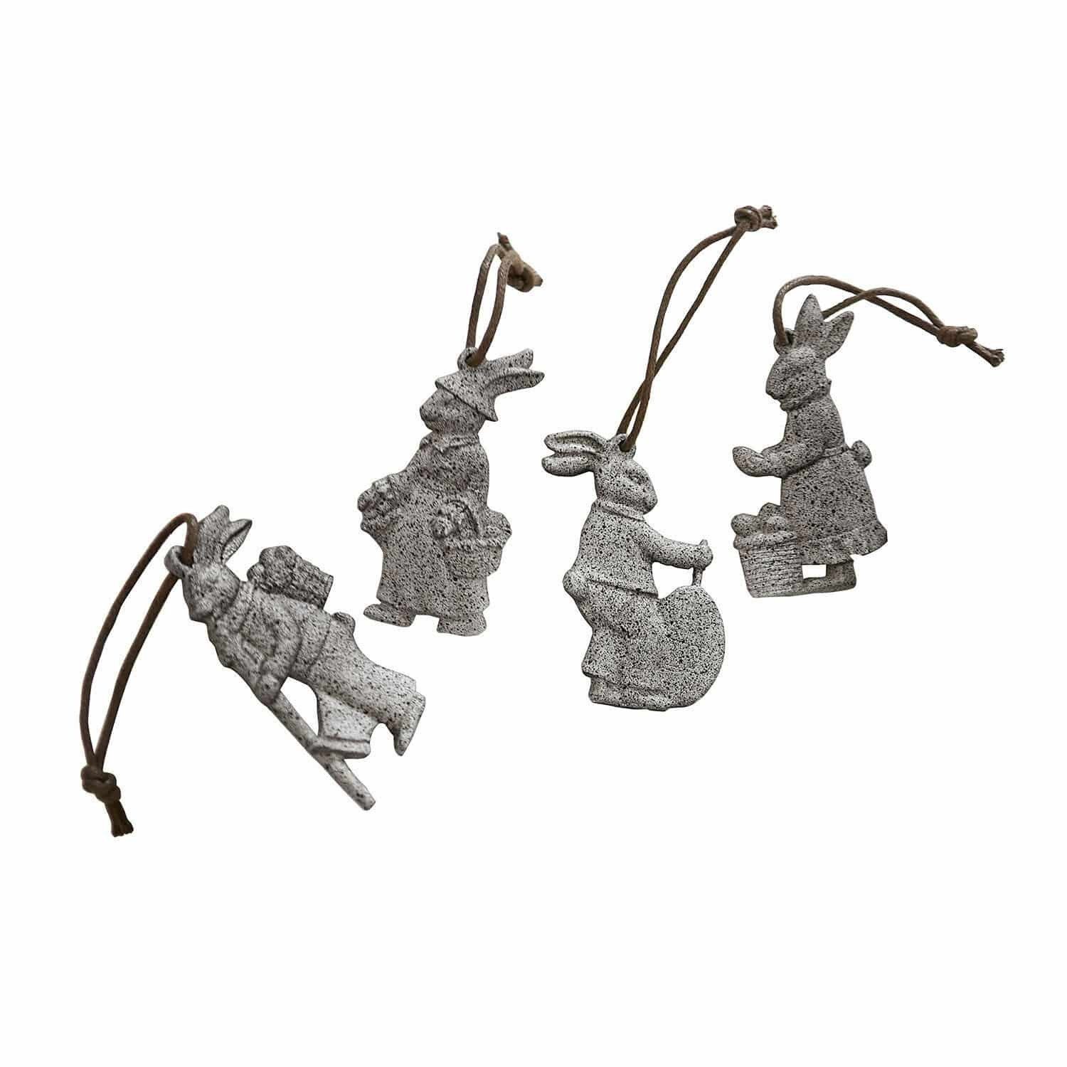 Mirabeau Osterfigur Anhänger 4er Set Pierre antikgrau