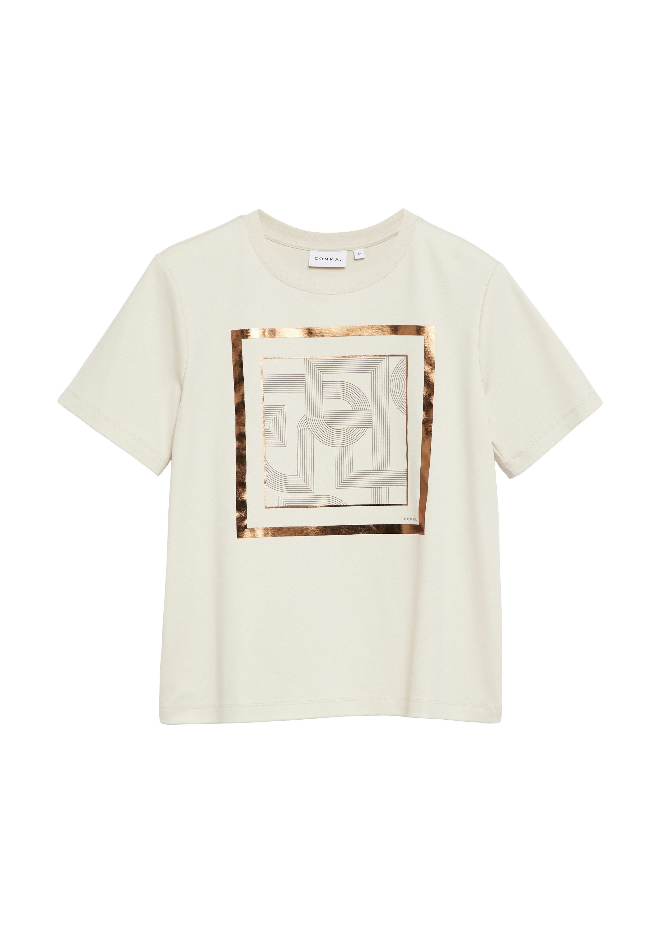 comma Kurzarmshirt T-Shirt T-Shirt mit Artwork