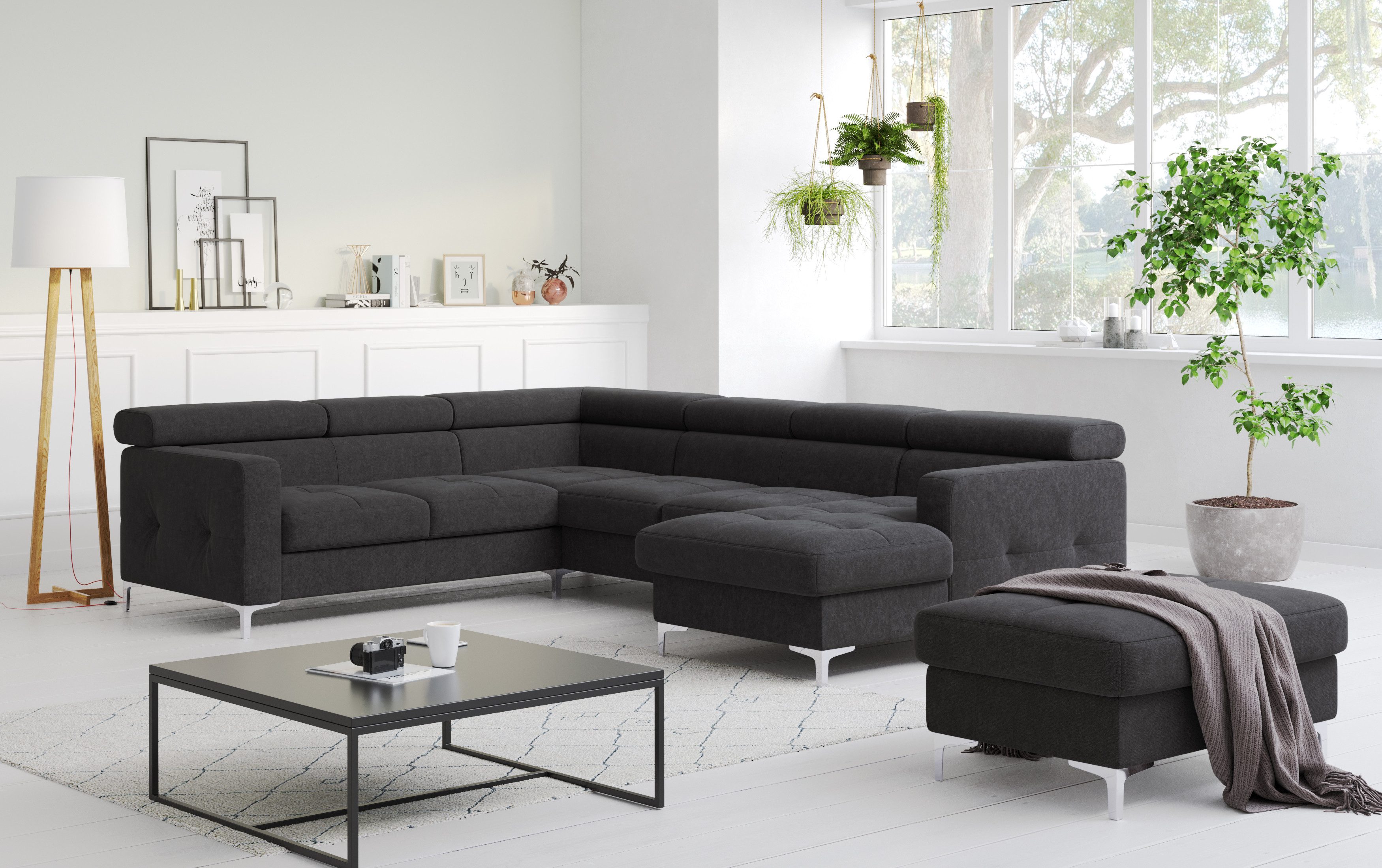 COTTA Wohnlandschaft Sammy, mit Schlaffunktion, Bettkasten und verstellbare Kopflehnen