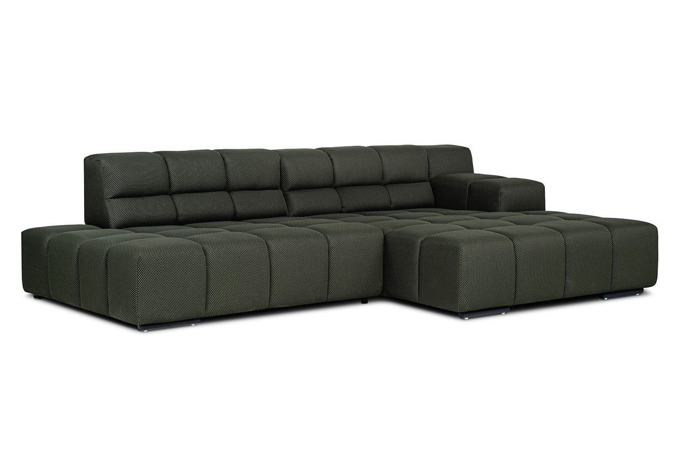 daslagerhaus living dunkelgrün Ecksofa Cube Big-Sofa Stoff