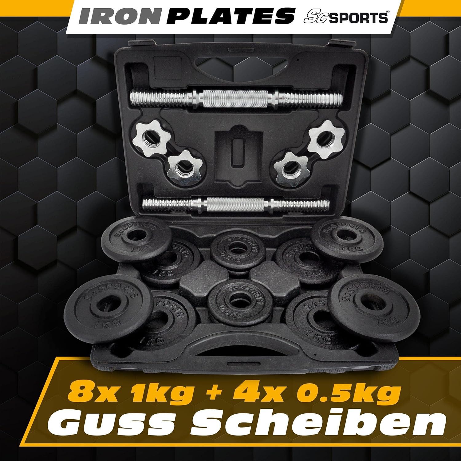ScSPORTS® Kurzhantel Kurzhantel Set mit Koffer 15 - 20 kg
