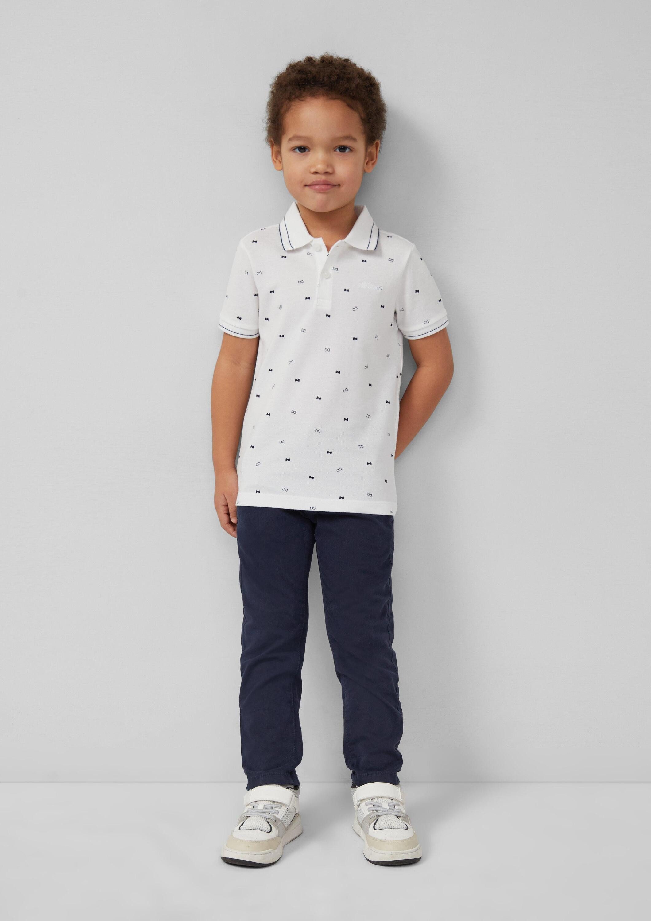 s.Oliver Kurzarmshirt Polo-Shirt Gemustertes Poloshirt aus Piqué
