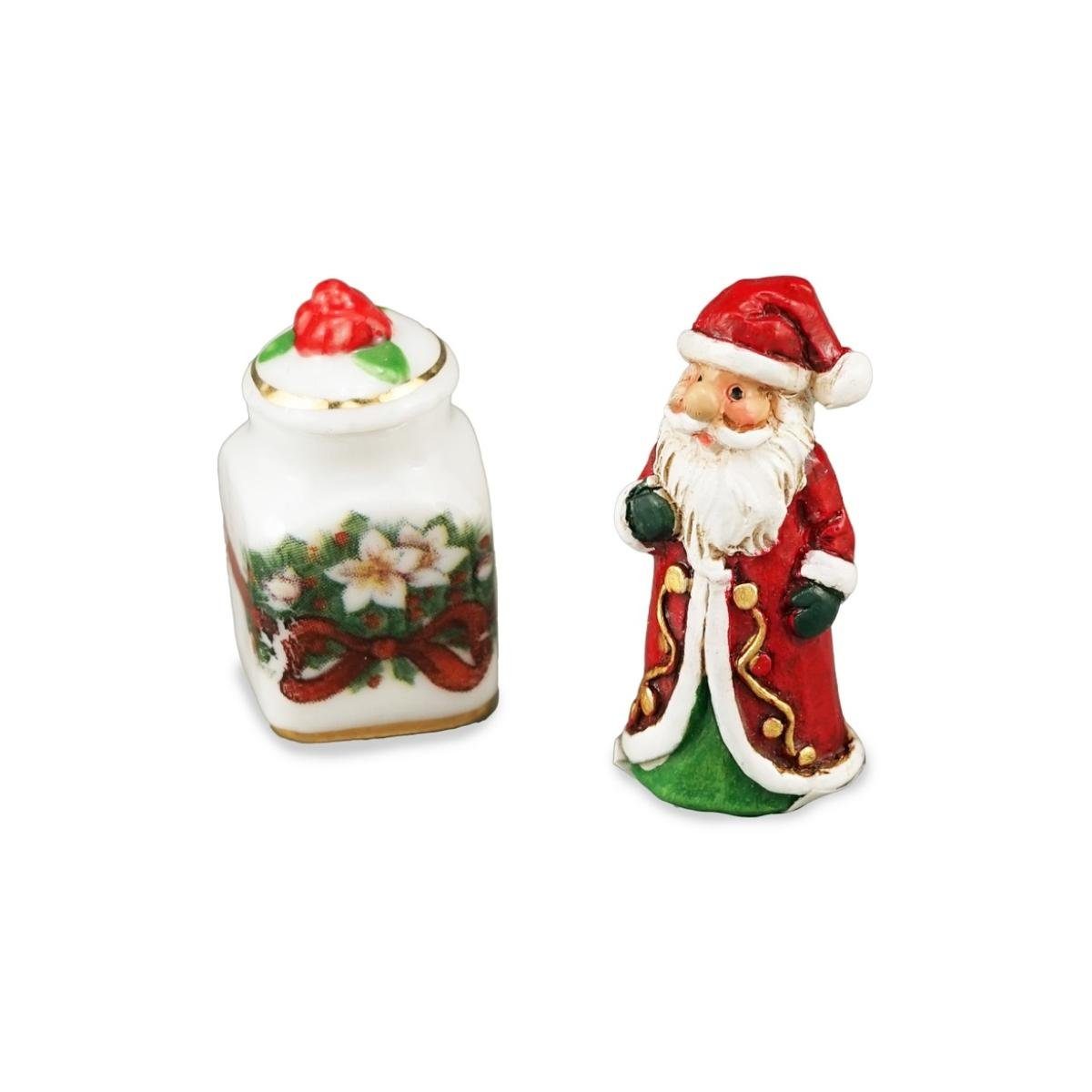 Reutter Porzellan Dekofigur 001.898/5 - Kleiner Weihnachtsmann mit Dose, Miniatur