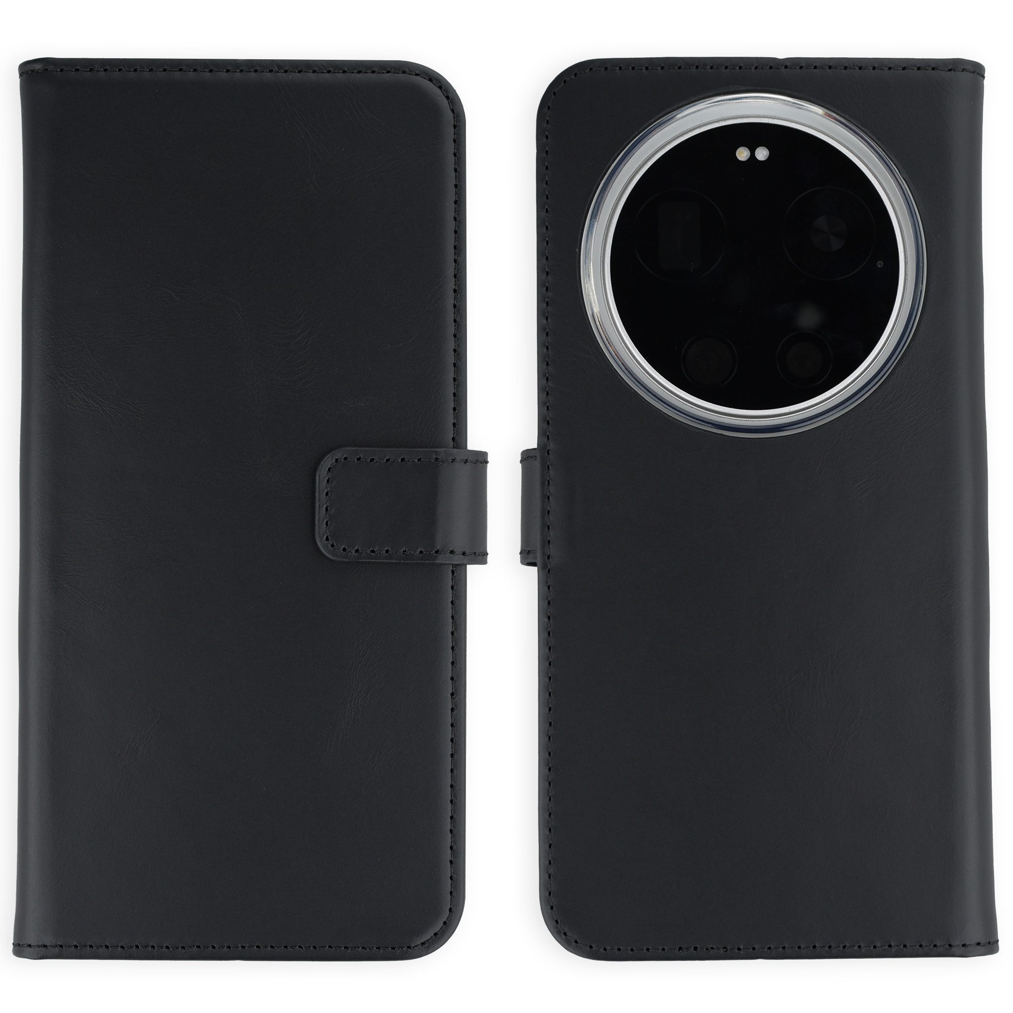 Selencia Smartphone-Mappe Selencia Echtleder Klapphülle Xiaomi 17 Ultra - Schwarz