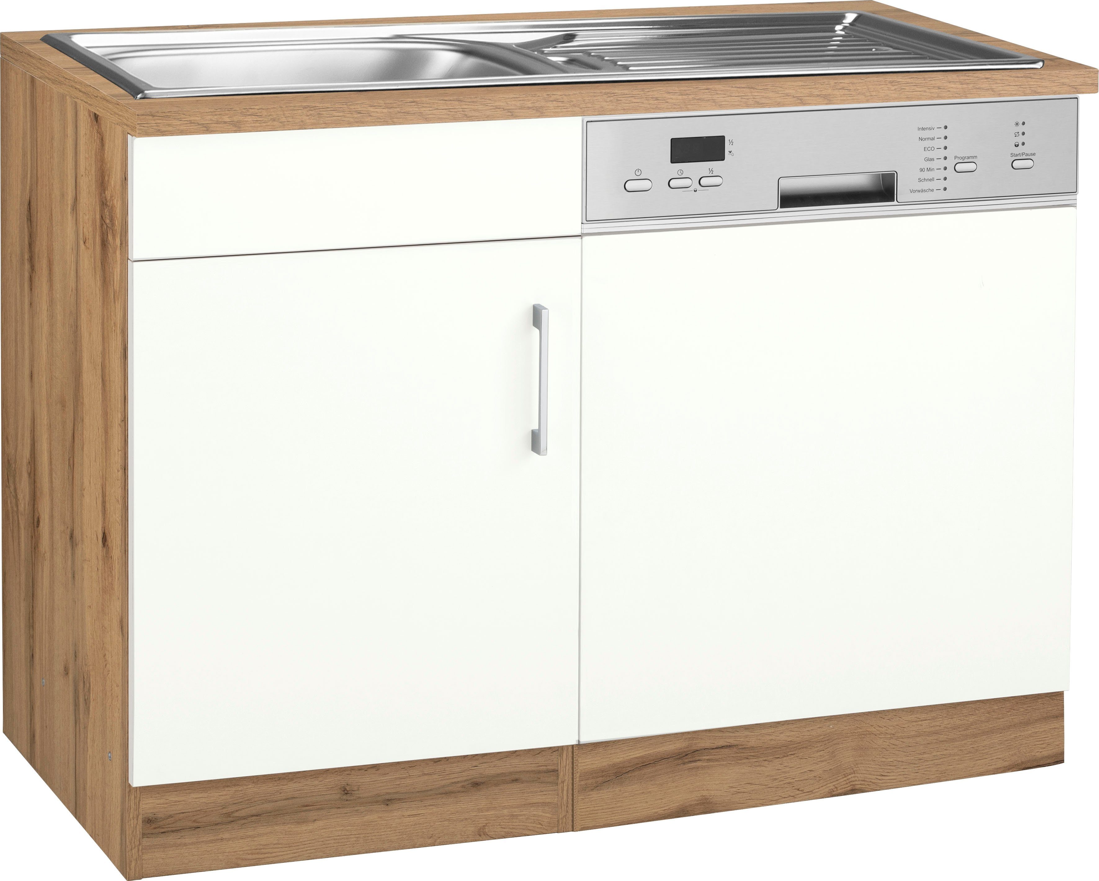 KOCHSTATION Spülenschrank KS-Colmar 110 cm, Front und Sockelblende für teilintegrierten Geschirrspüler