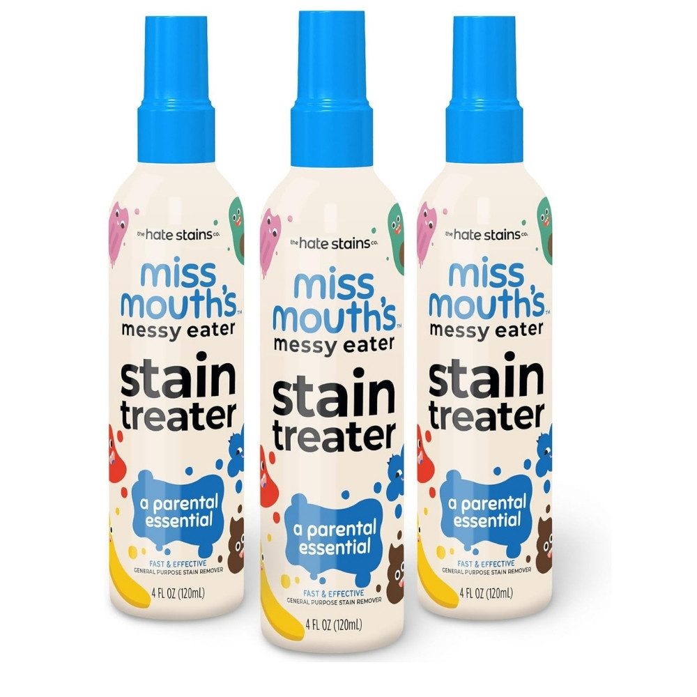 Miss Mouths Miss Mouth's Messy Eater Fleckenbehandlungsspray, Fleckentferner (3-St. 1er-2er-3er Set keine chemische Reinigung, Lebensmittel, Fett, Kaffee, Wäsche)