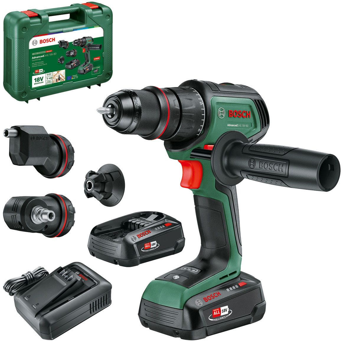 Bosch Home & Garden Akku-Bohrschrauber »AdvancedDrill 18V-80 QuickSnap«, In günstig online kaufen