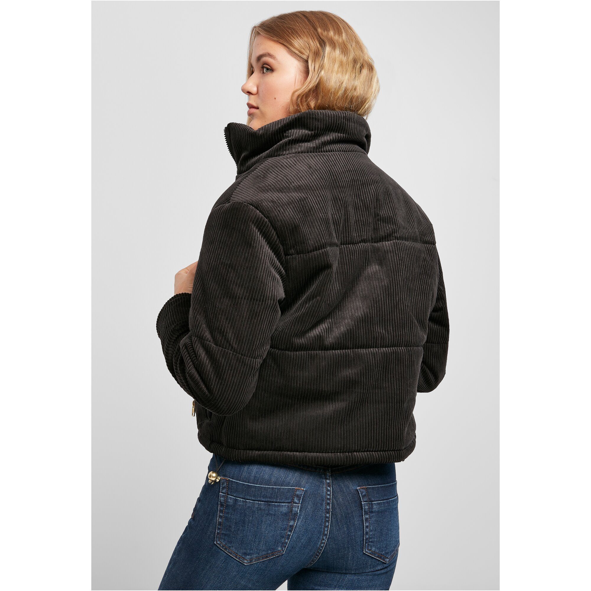 Jacket Puffer CLASSICS Ladies (1-St) black Corduroy URBAN Winterjacke Damen