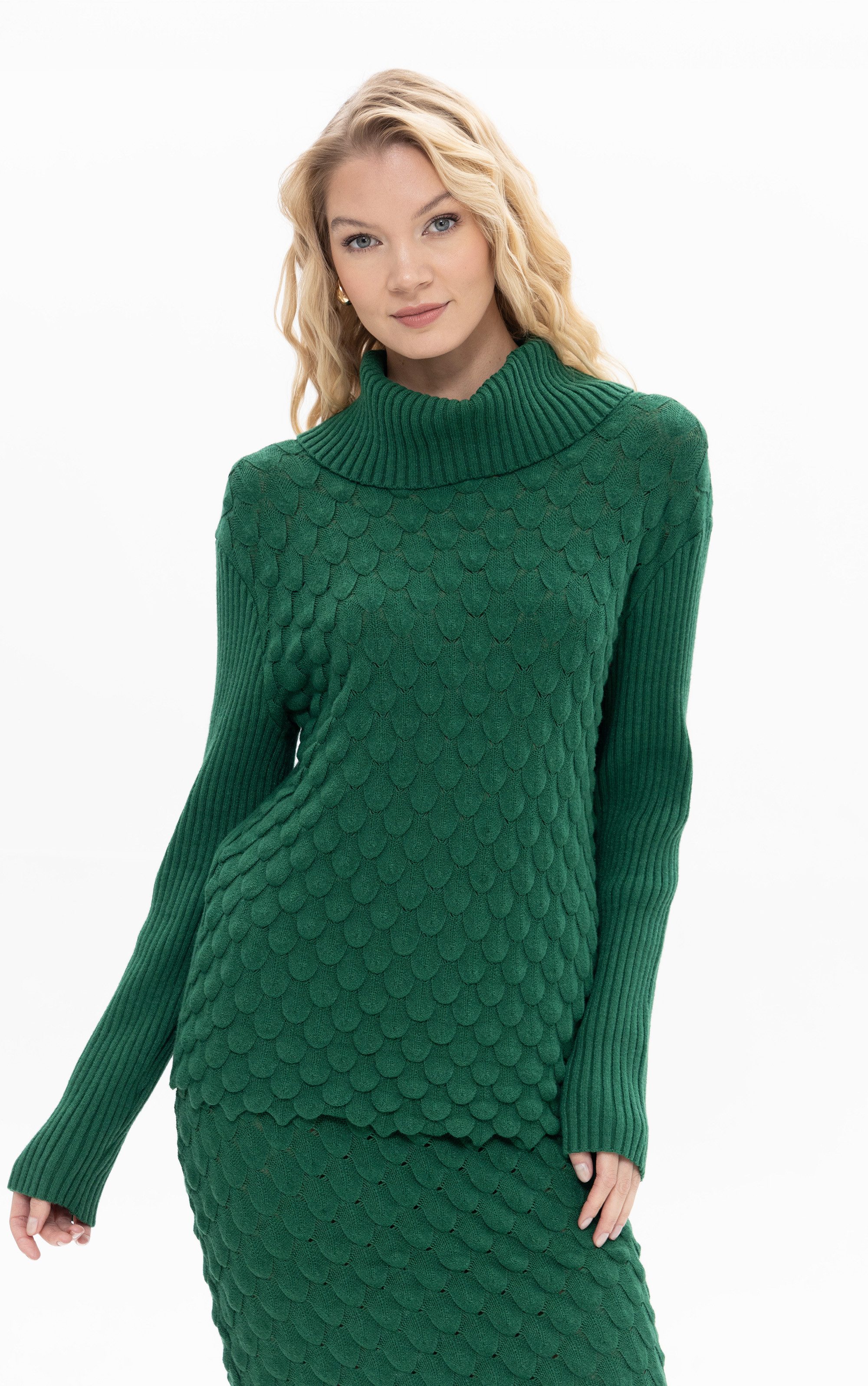 Passioni Rollkragenpullover aus strukturiertem Strick günstig online kaufen