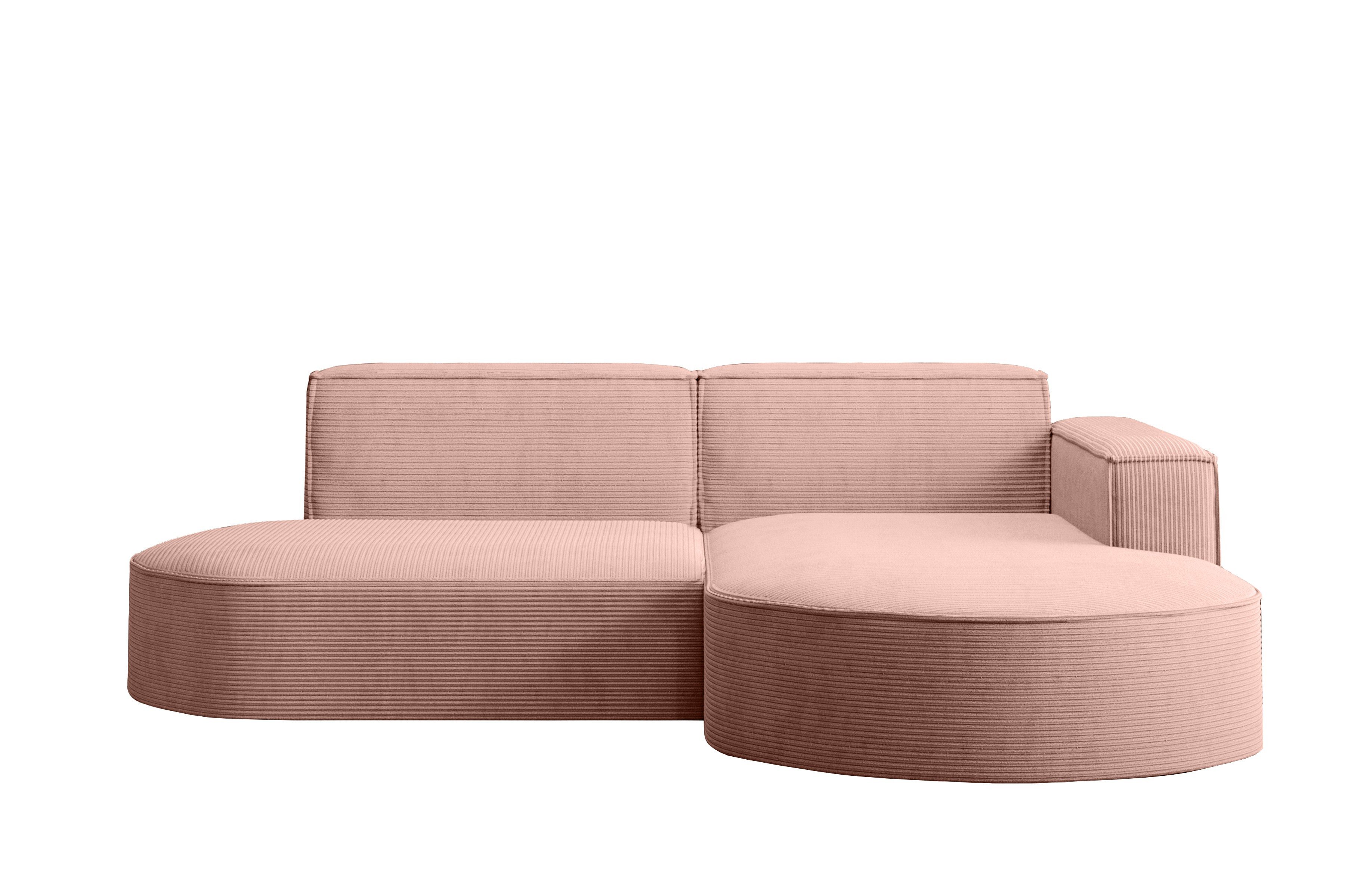 Kaiser Möbel Ecksofa Designer MODENA STUDIO L stoff Cord, Ecksofa, Cord Sofa, L-Form, Links/Rechts wählbar