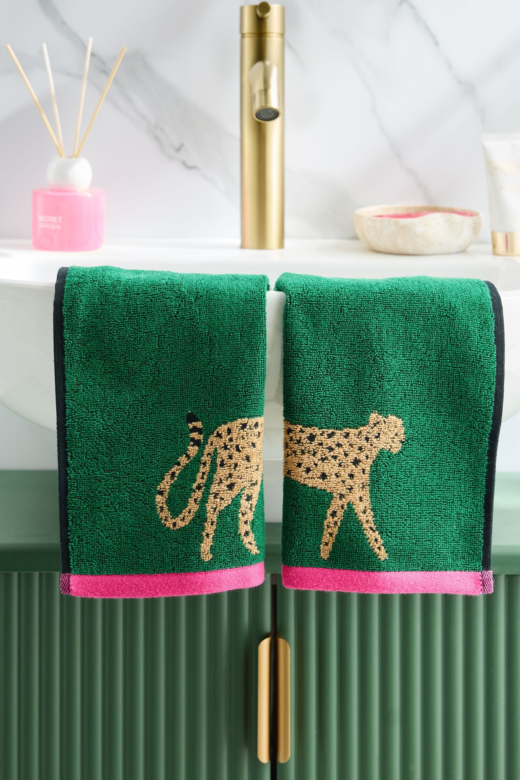 Next Handtuch 2er-Set Waschlappen aus 100 % Baumwolle, Gepard, (2-St)