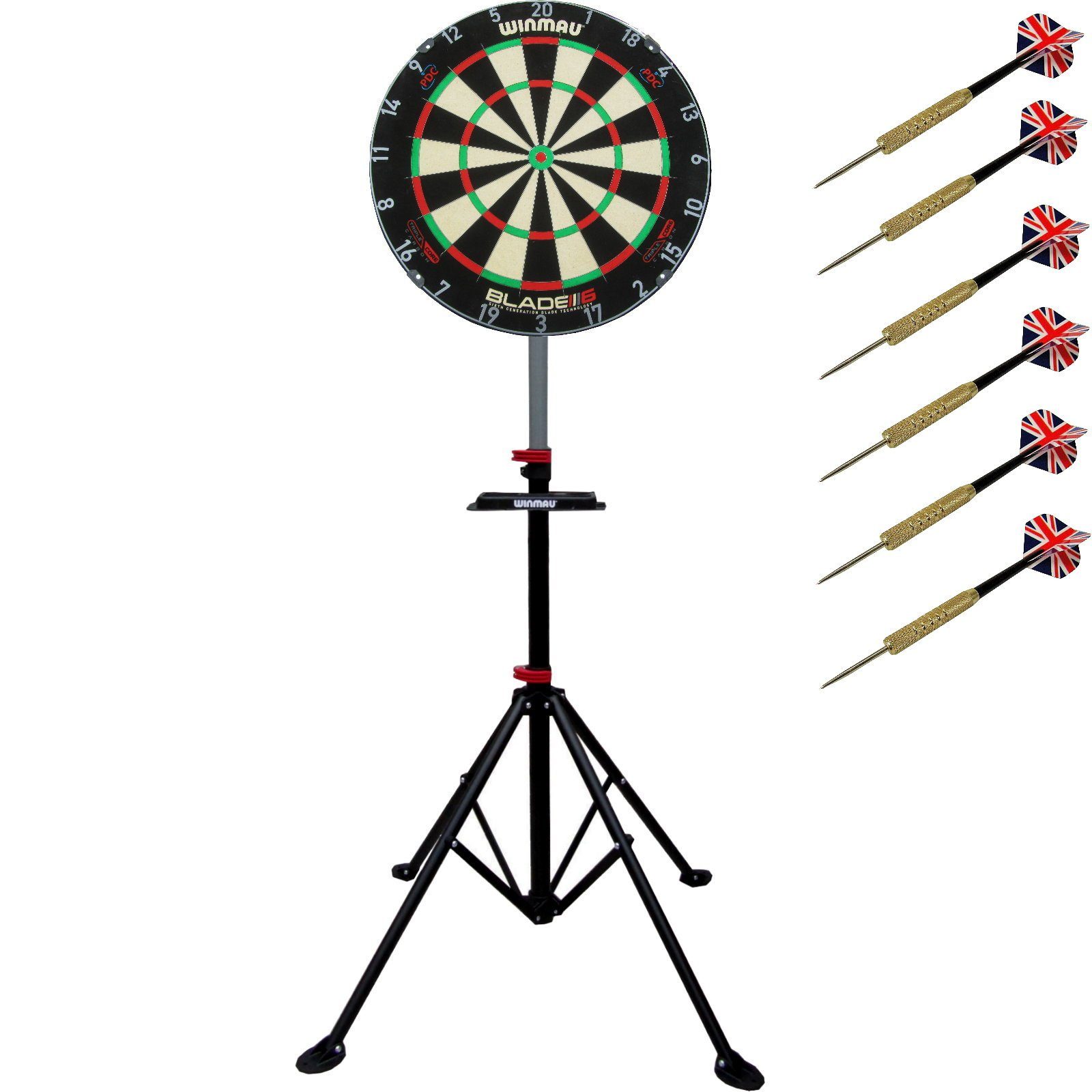Dartscheibe Winmau Set Blade 6 Triple Core Xtreme Ständer Dartpfeile