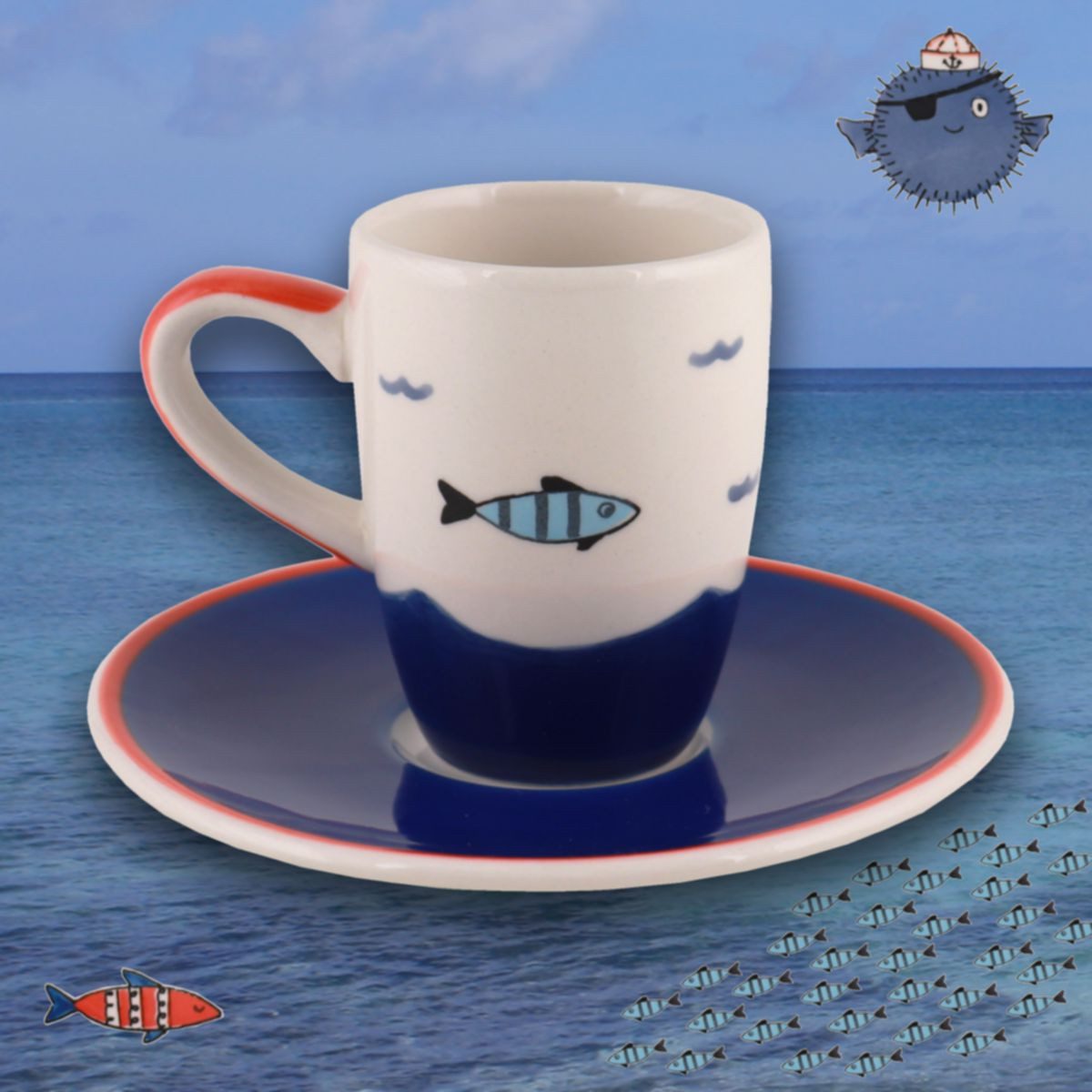 Mila Espressotasse Mila Keramik Espresso-Tasse mit Untere Moin Moin, Keramik