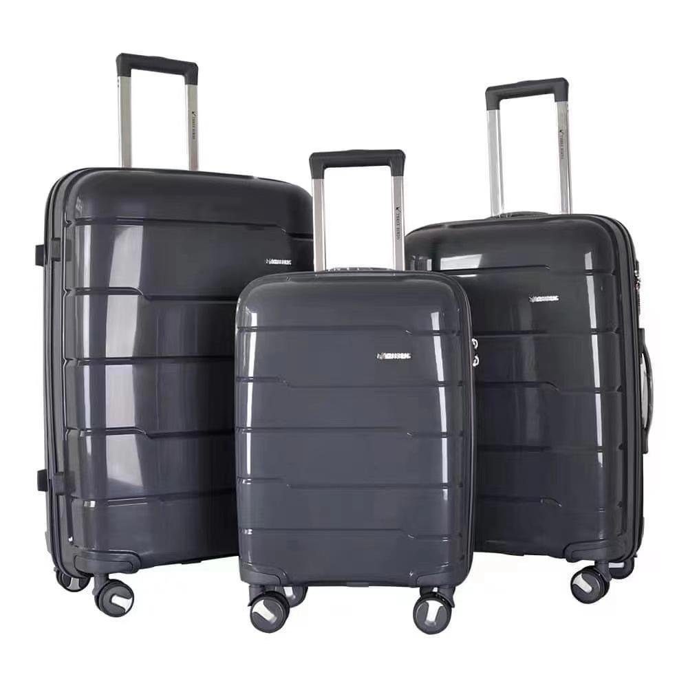 cofi1453 Kofferset Reisekoffer Koffer 3 tlg Hartschale Trolley Set Kofferset, (3 tlg) Hellgrau