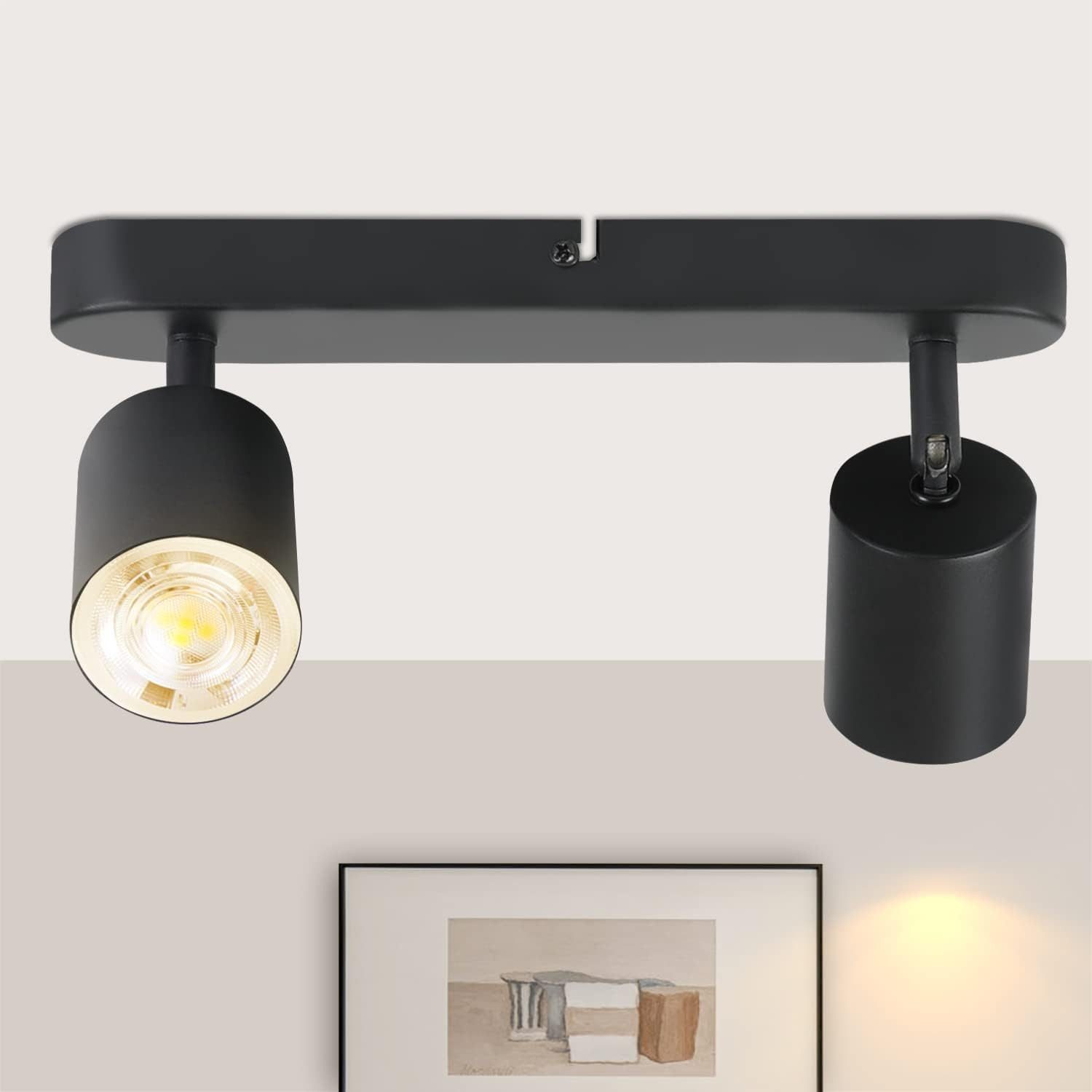ZMH Deckenstrahler 2 Flammig - Schwarz/Weiß Deckenspots Schwenkbar 350° für günstig online kaufen
