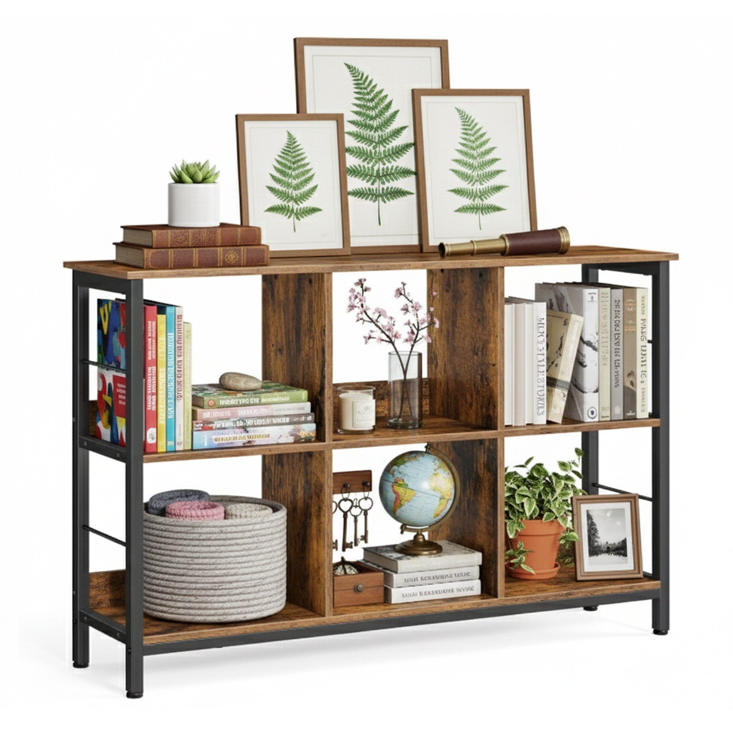 relaxdays Standregal Industrial Regal 6 Fächer, Vintagebraun günstig online kaufen