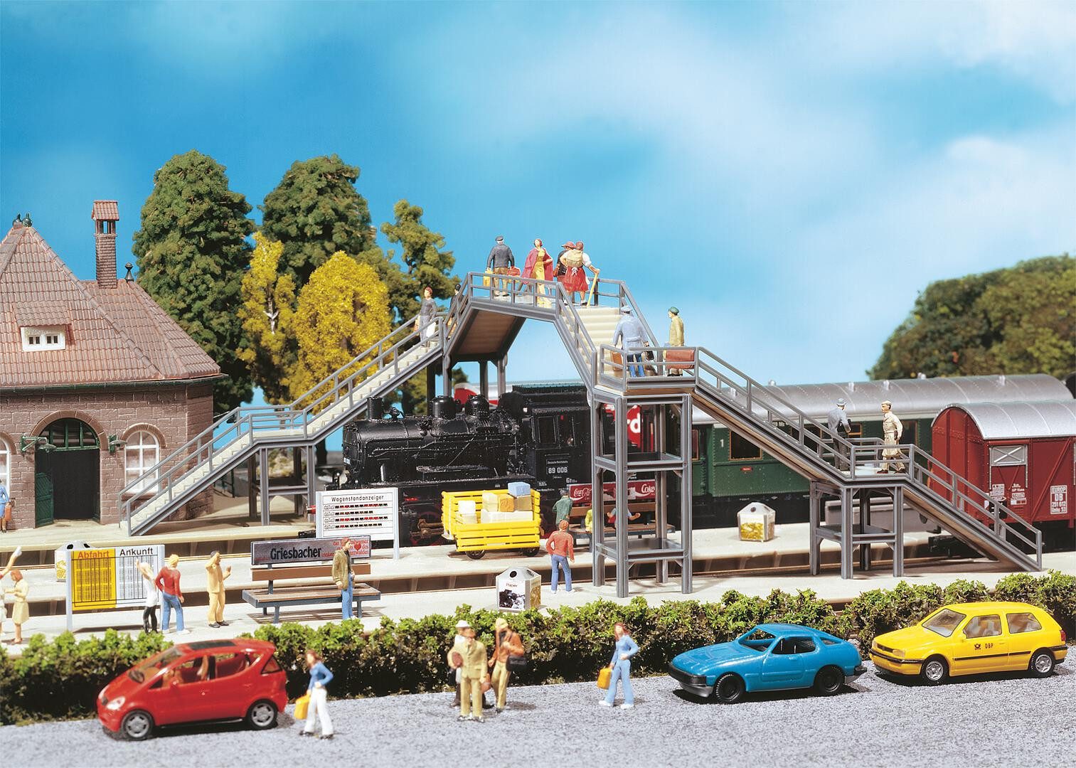 Faller Modelleisenbahn-Brücke Faller H0 120178 Gebäude-Bausatz Brücken Fußgängerbrücke 1:87, Spur H0
