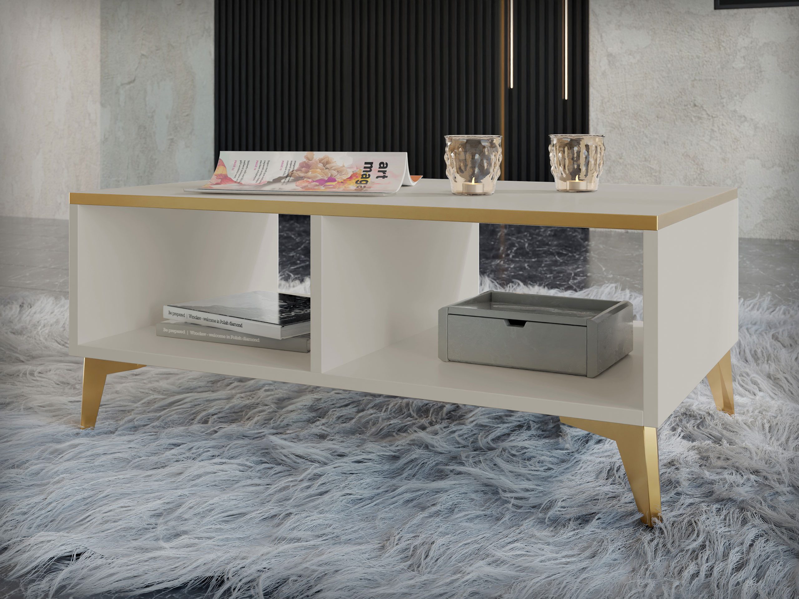 MIRJAN24 Couchtisch Aurora (mit Regal), 100x50x40 günstig online kaufen