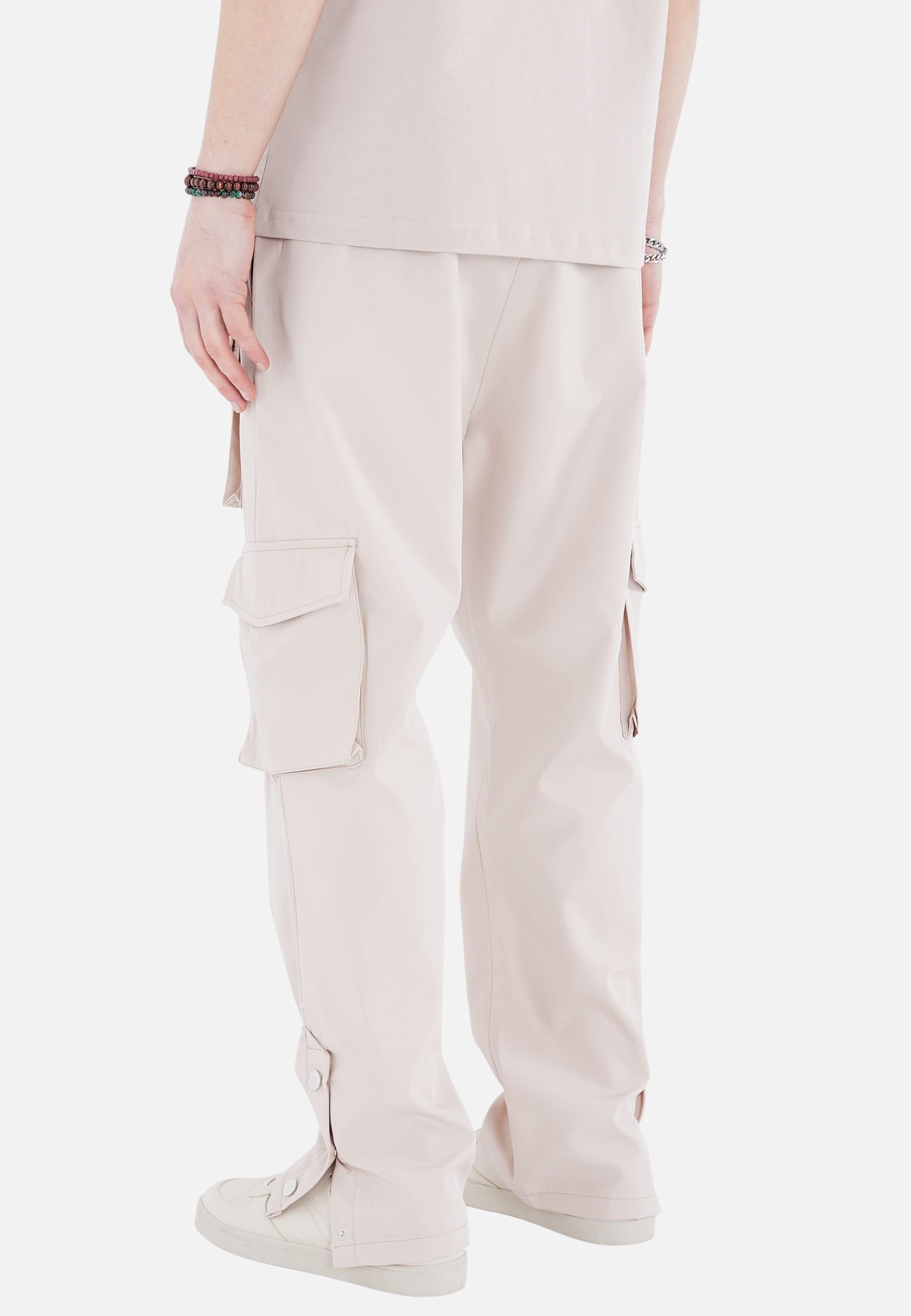 OSSY HOMER Jogginghose viele Taschen Jogger seitlich zu öffnen Knöpfe Herrenhose