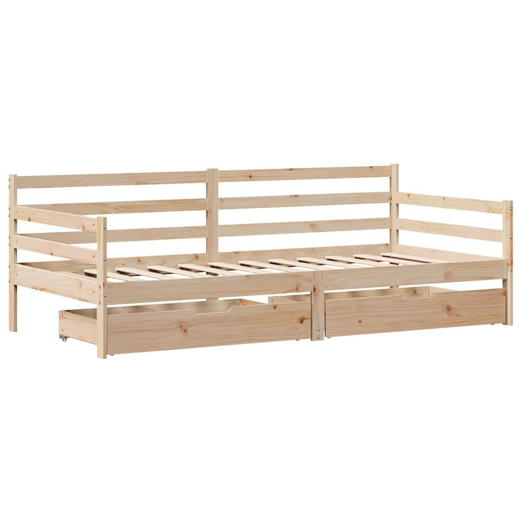vidaXL Bett Tagesbett mit Schubladen Weiß 80x200 cm Kiefernholz