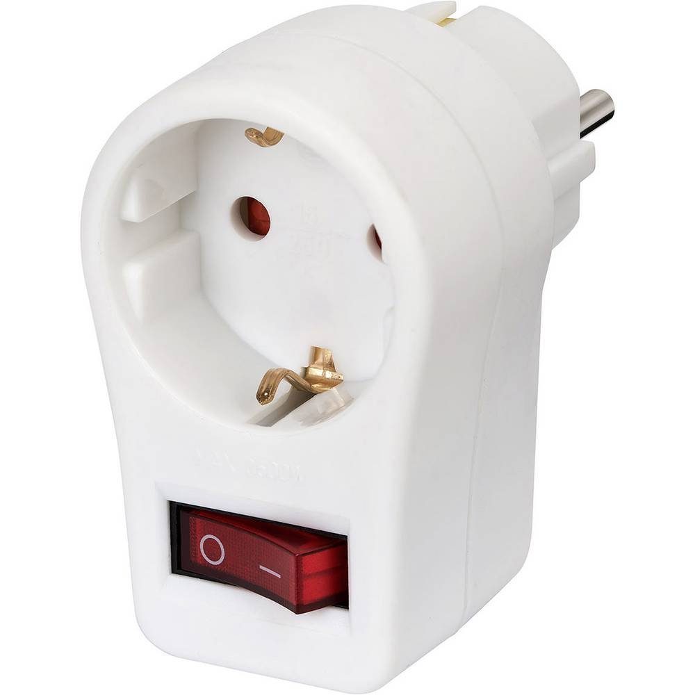 Brennenstuhl Steckdose Adapterstecker Schutzkontakt mit Schalter