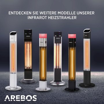 Arebos Terrassenstrahler 2000 W, mit Fernbedienung, IP34 Schutzart, Low-Glare-Technologie, integrierte Kipp-Abschalter