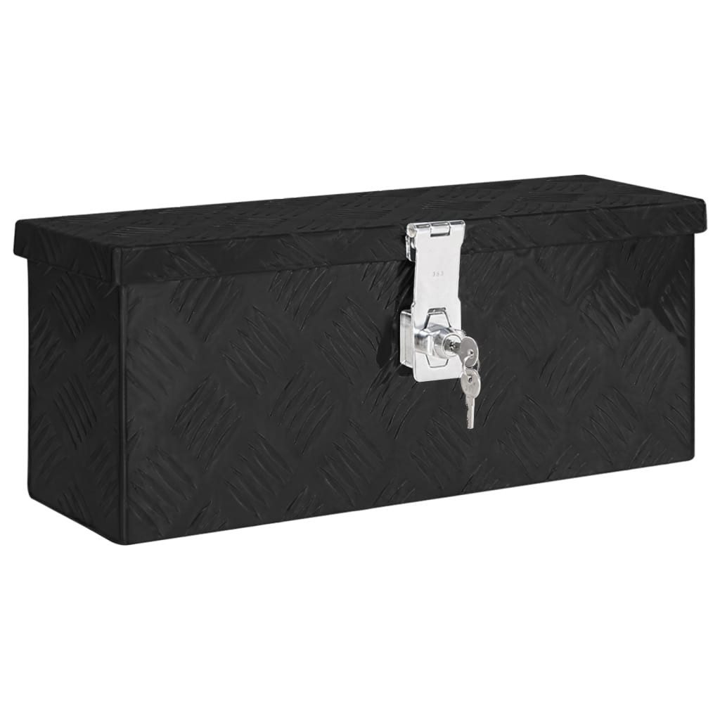 vidaXL Werkzeugbox Aufbewahrungsbox Schwarz 50x15x20,5 cm Aluminium (1 St)