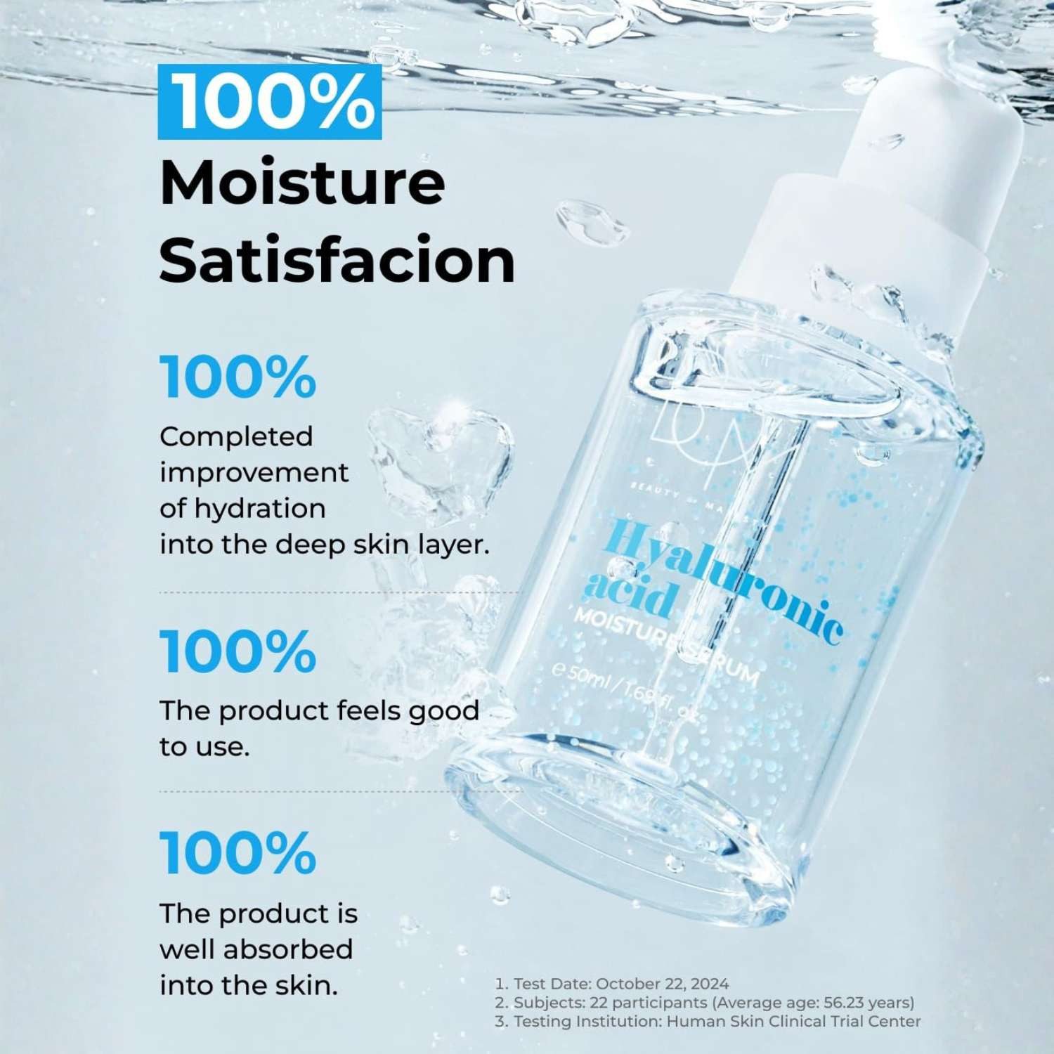 Beauty of Majesty Hyaluron Serum Hyaluronic Acid Moisture Serum 50ml – Koreanisches Feuchtigkeitsserum mit Dreifach-Hyaluron, Feuchtigkeitskapseln, Panthenol &, Ceramid – Vegan – Trockene Haut – K-Beauty