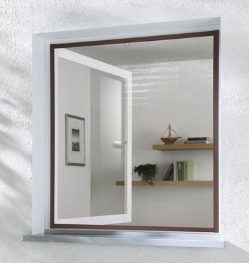 hecht international Insektenschutz-Fensterrahmen MASTER SLIM, braun/anthrazit, BxH: 150x160 cm