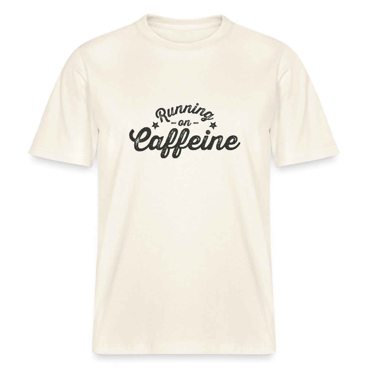 T-Shirt Running On Caffeine Schriftzug Retro Style Relaxed Fit Unisex T-Shirt
