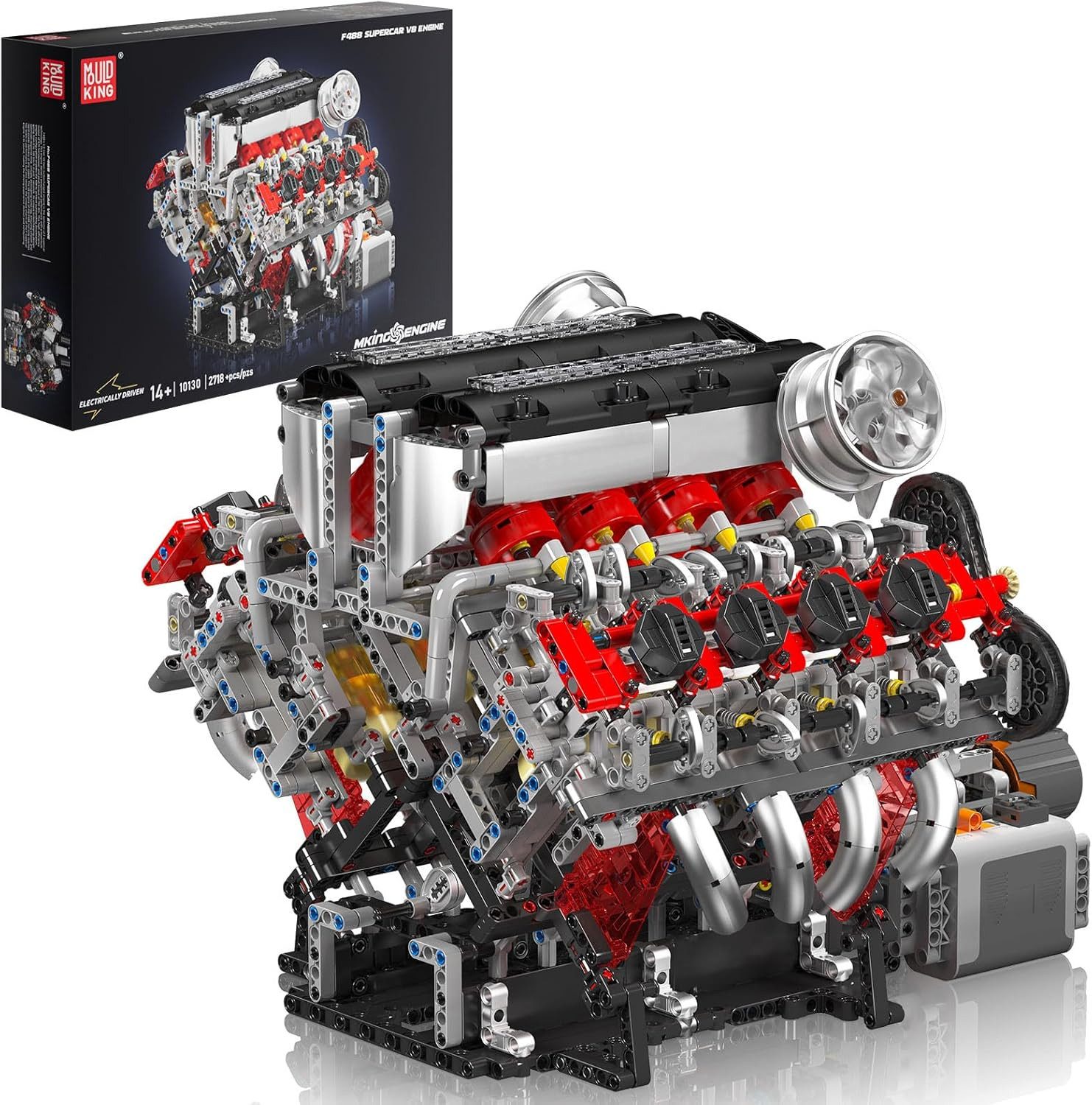 Mould King Mould King 10130 V8 F488 Motor mit 2.718 Teilen Konstruktions-Spielset, (2718 St)