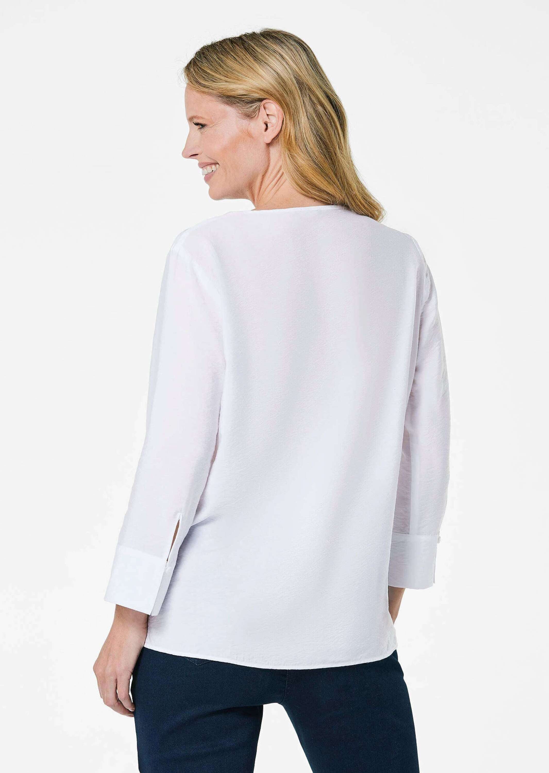 GOLDNER Schlupfbluse Rundhalsbluse aus strukturiertem Viskosemix günstig online kaufen