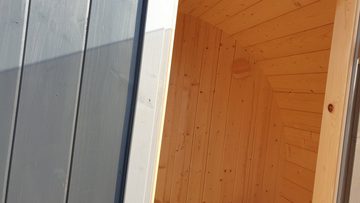 Finn Art Blockhaus Fasssauna Mogli, 42 mm, Schindeln grün, Outdoor Gartensauna, ohne Ofen, Bausatz