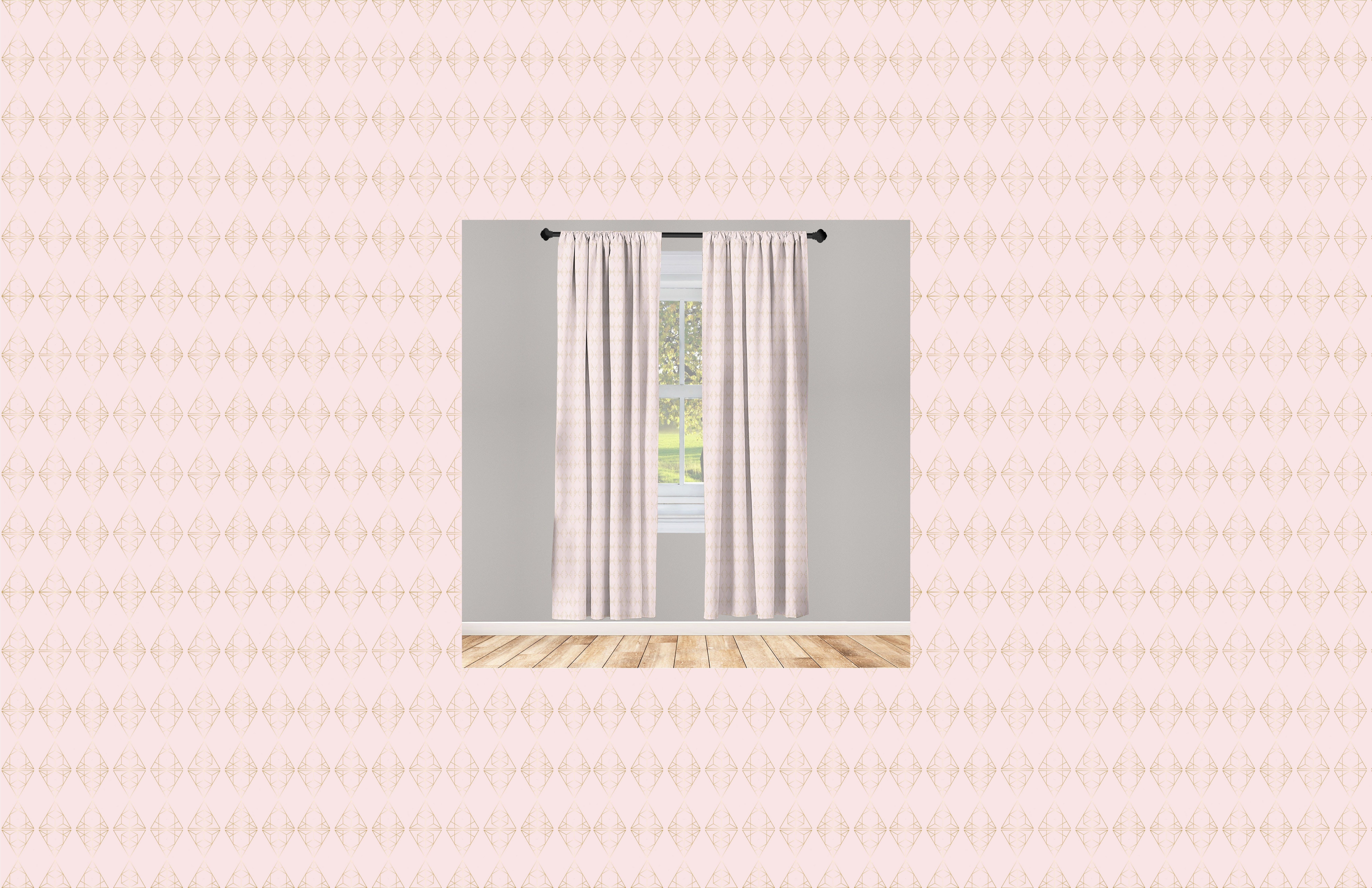 Gardine Vorhang für Wohnzimmer Schlafzimmer Dekor, Abakuhaus, Microfaser, erröten Rosa Moderne Diamant-Kontrolle