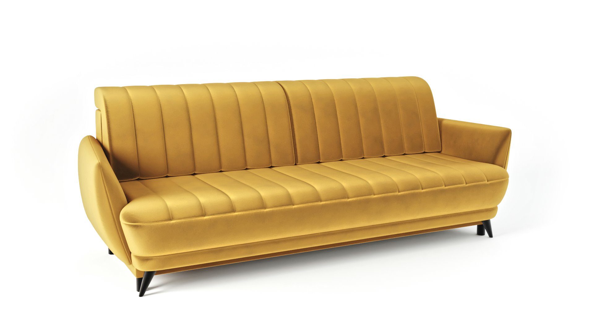 Sofa 3-Sitzer Wohnzimmer Elegantes - - 3 Sofa modernes - bequemes Rolo 3-Sitzer Sofa Gelb Dreisitziges Siblo