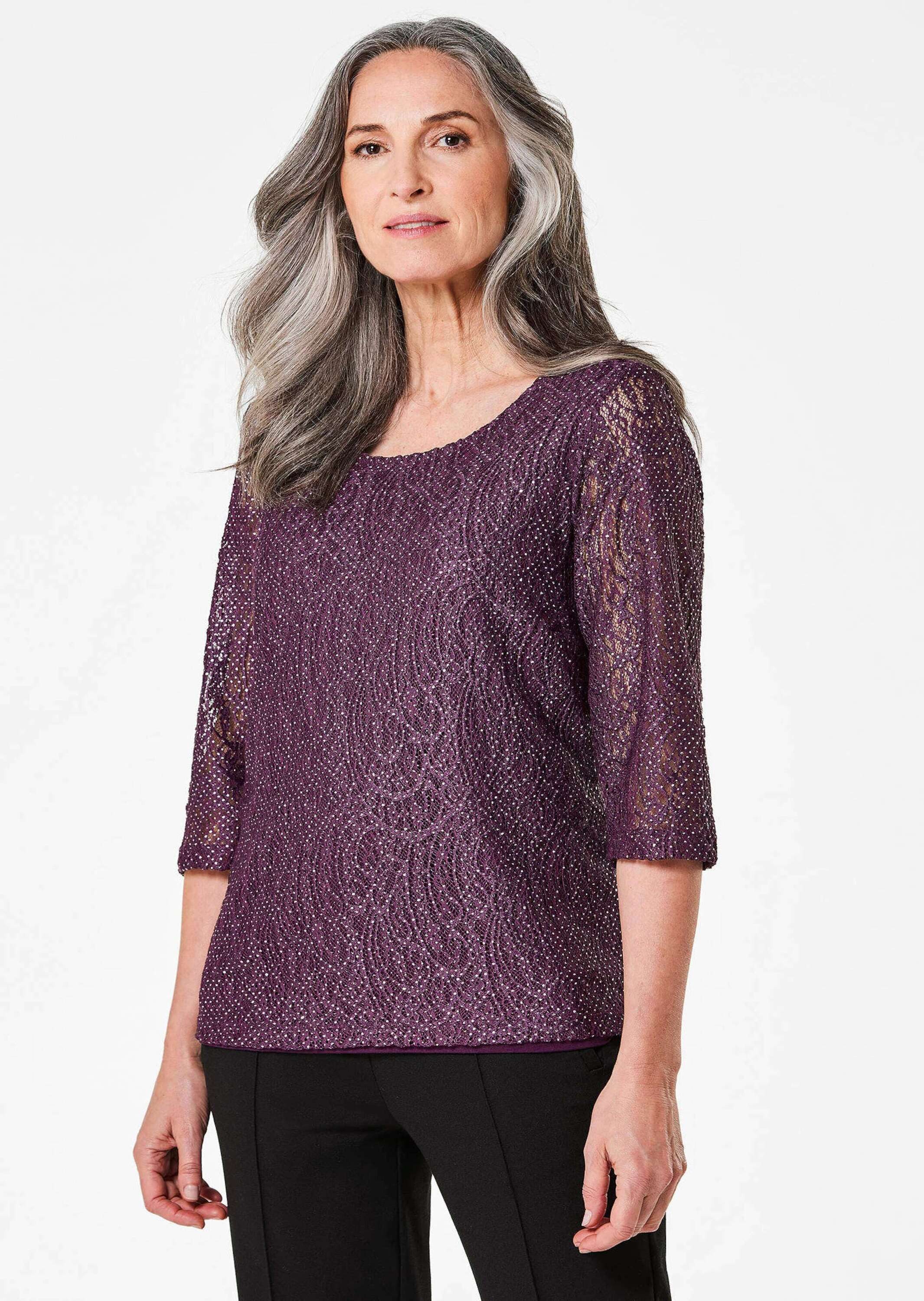 GOLDNER Klassische Bluse Spitzenbluse mit zartem günstig online kaufen