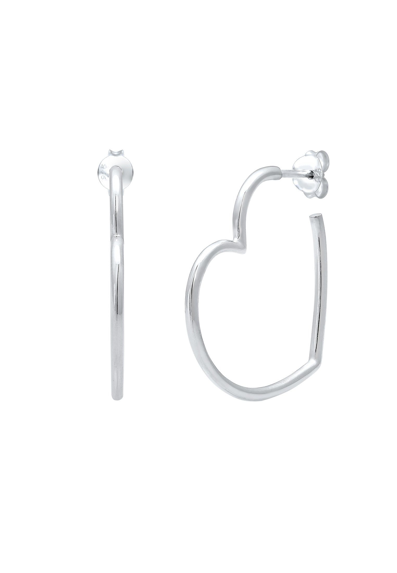 Elli Paar Creolen Creolen Herz Liebe Verspielt 925 Silber, Herz günstig online kaufen