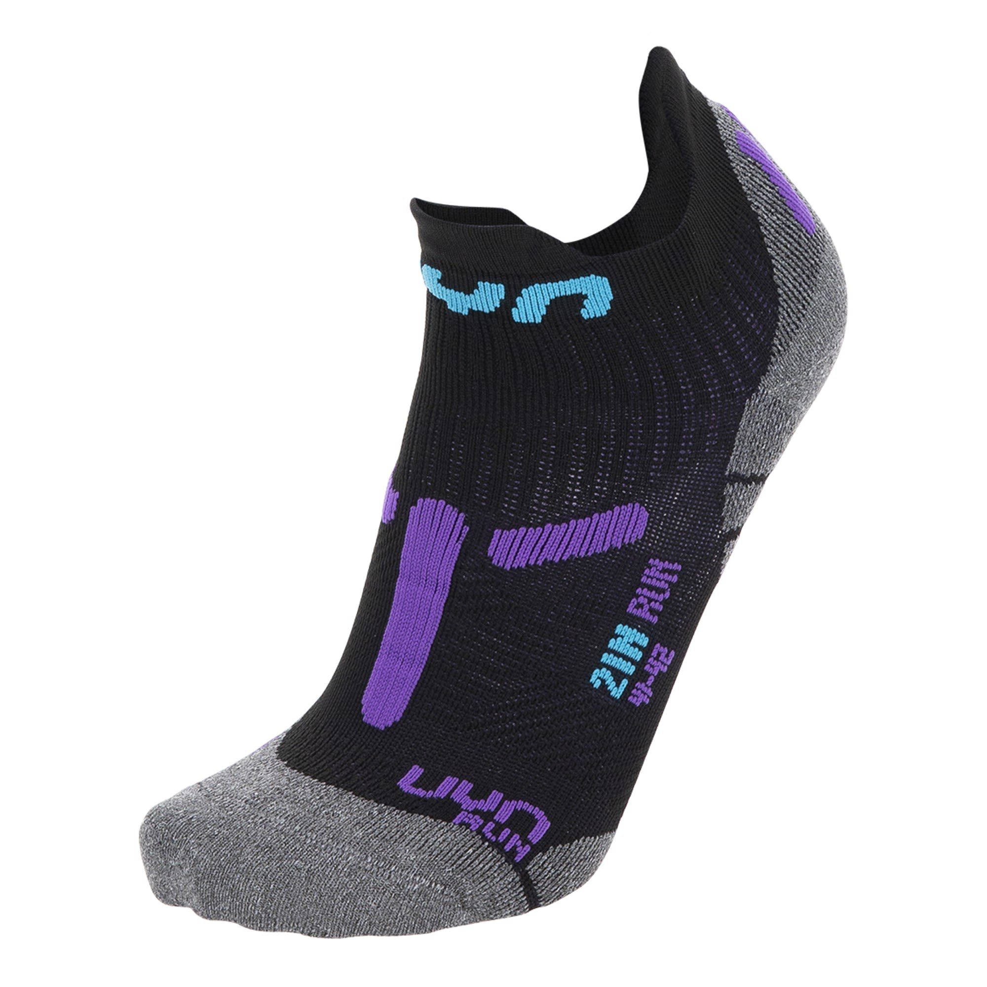 UYN Laufsocken Uyn W Run 2in Socks Damen Kompressionssocken Black - Purple