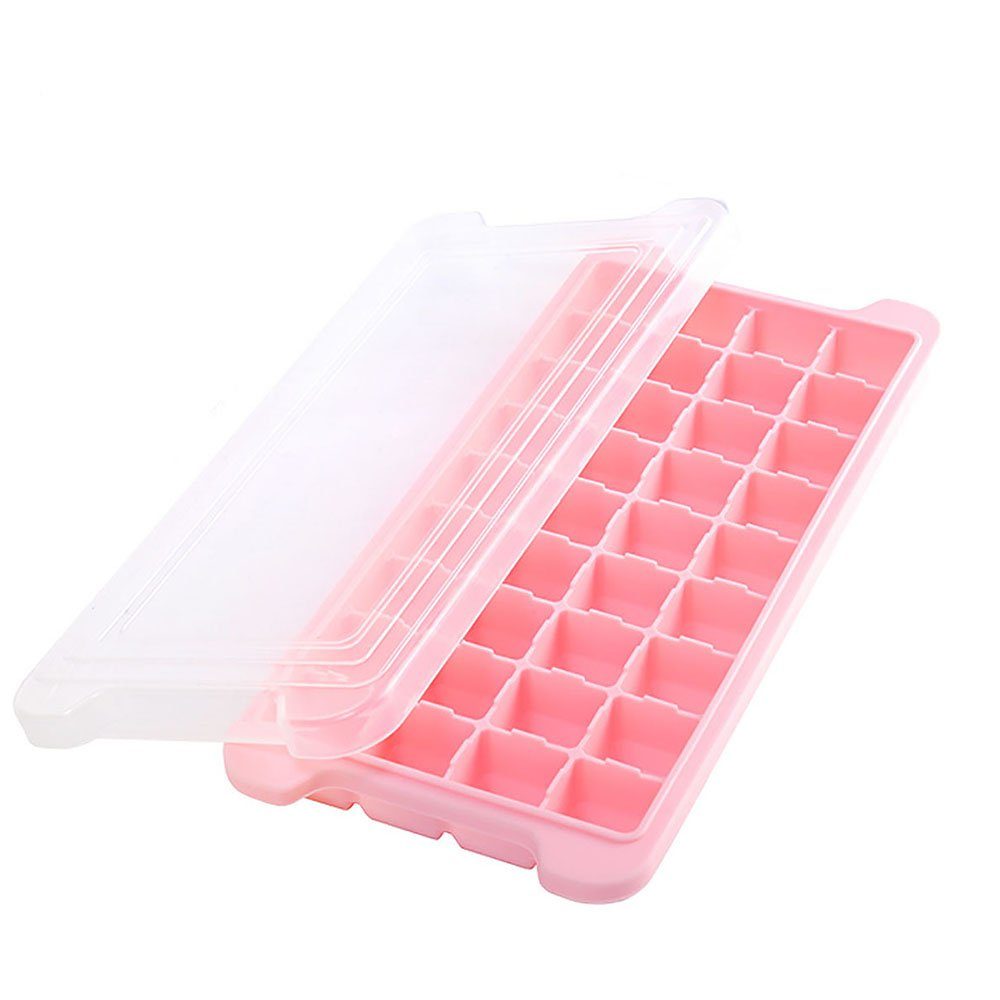 CTGtree Eismaschine 36- Fach Silikon Eiswürfelform Haushalt Eisbox 36 Gitter rosa