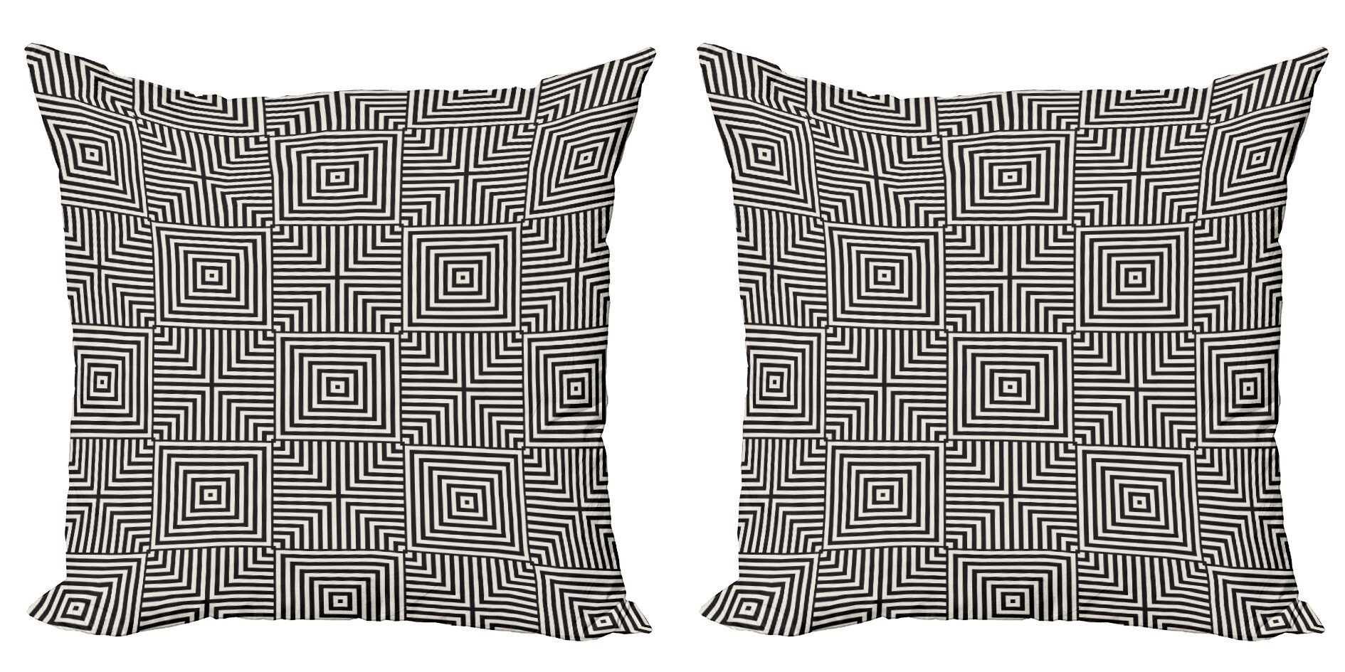 Stück), Modern Geometrisch Kunst Kissenbezüge Ornamental (2 Digitaldruck, Doppelseitiger Stripes Abakuhaus Accent