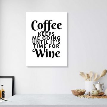Posterlounge Forex-Bild Creative Angel, Coffee Keeps Me Going (weiß), Wohnzimmer Illustration