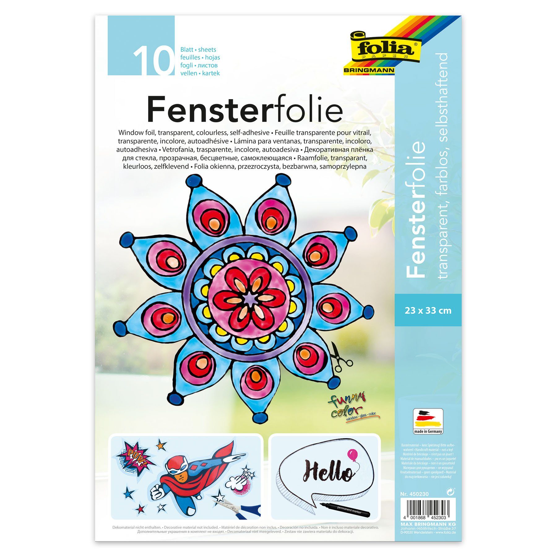 Folia Fensterfolie FOLIA Fensterfolie, 230 x 330 mm, farblos günstig online kaufen
