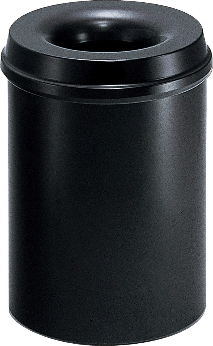 Papierkorb Papierkorb 50l Metall mit Löschkopf schwarz.