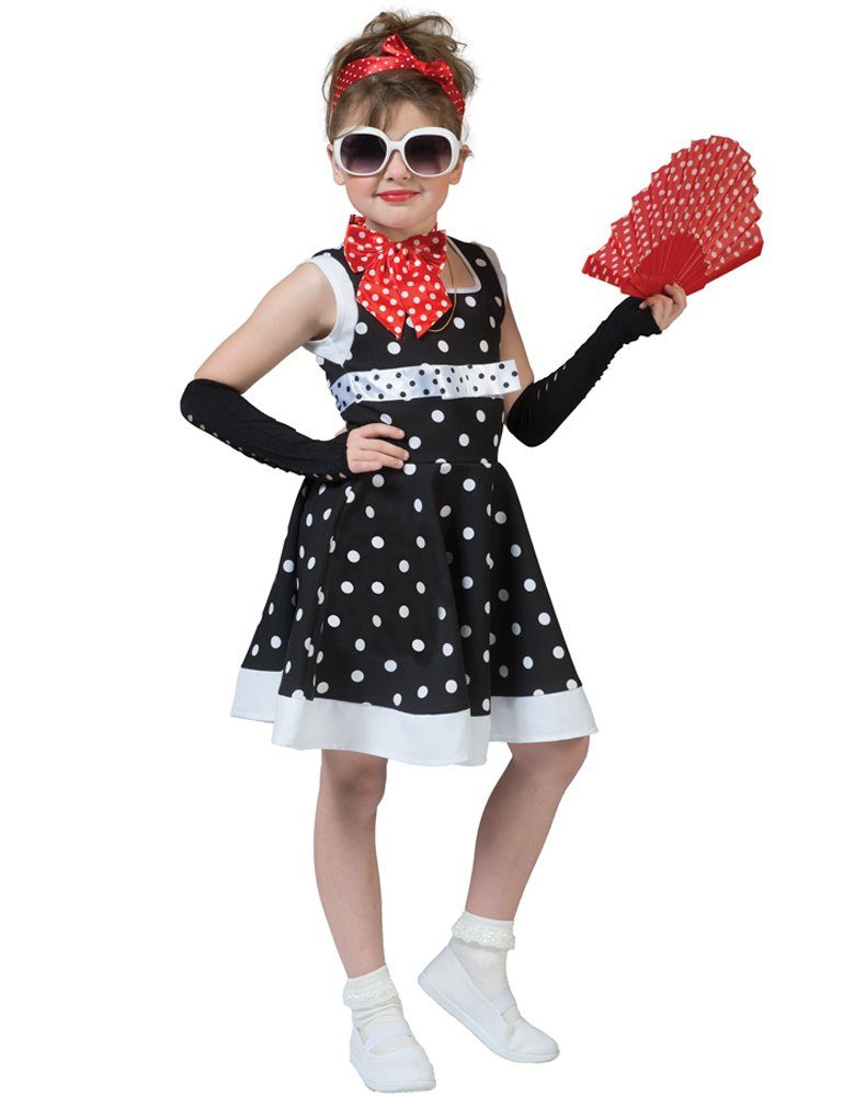 Funny Fashion Kostüm Retro Kostüm Dolly für Mädchen - Rockabilly 50er 60er
