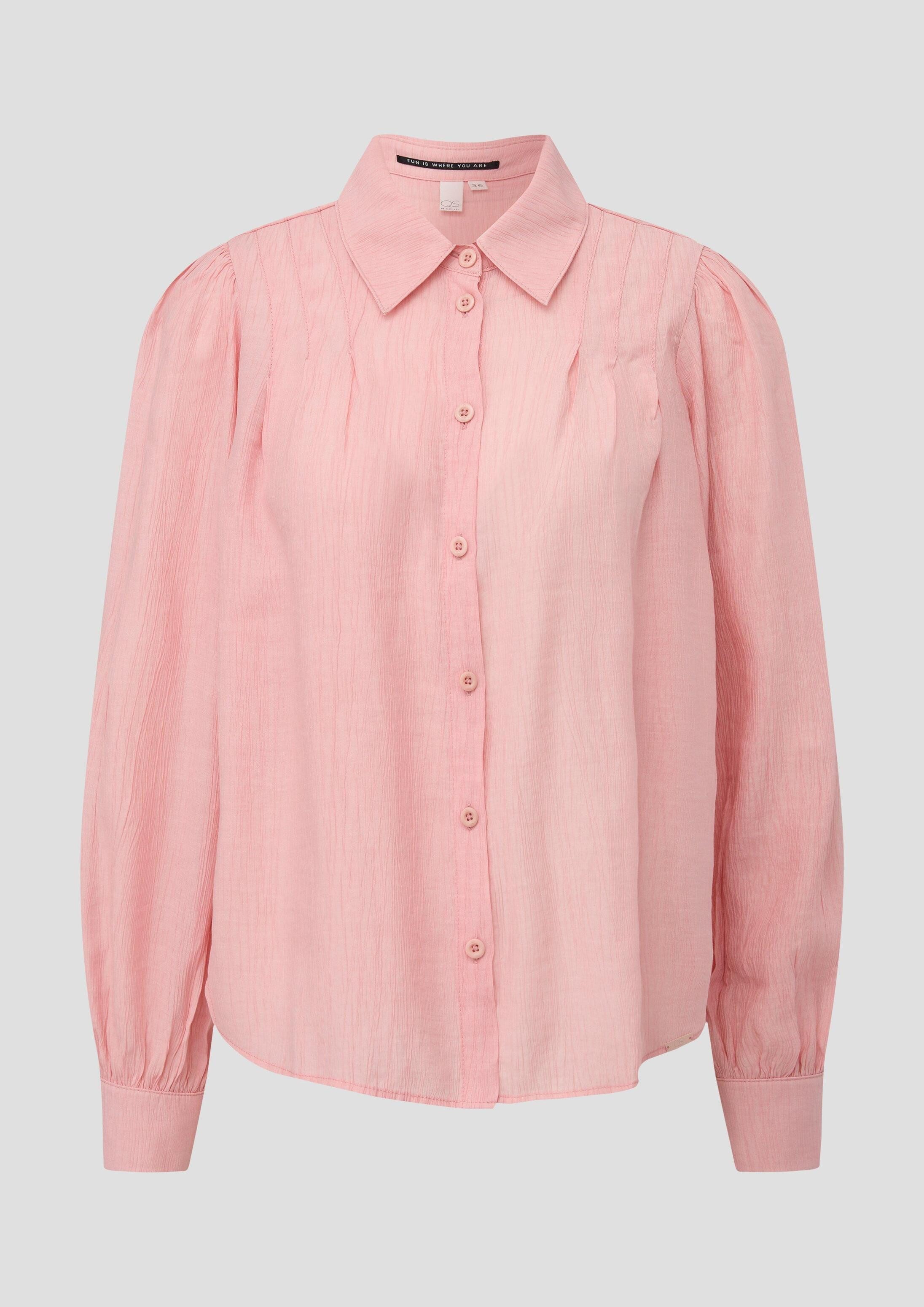 QS Langarmbluse Bluse Bluse mit Raffung