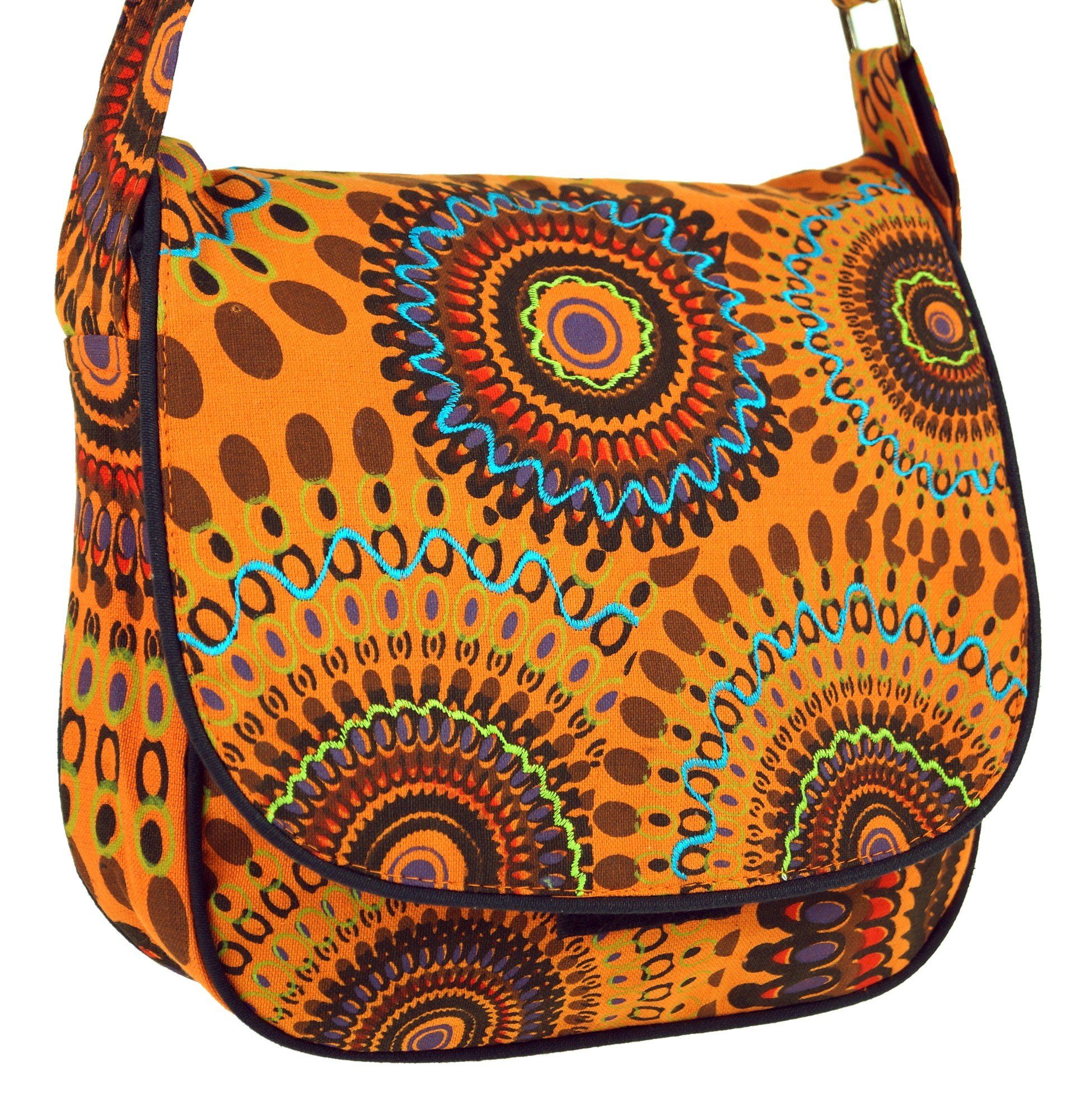 Guru-Shop Schultertasche Schultertasche, Tasche, Tasche -.. Goa Hippie orange